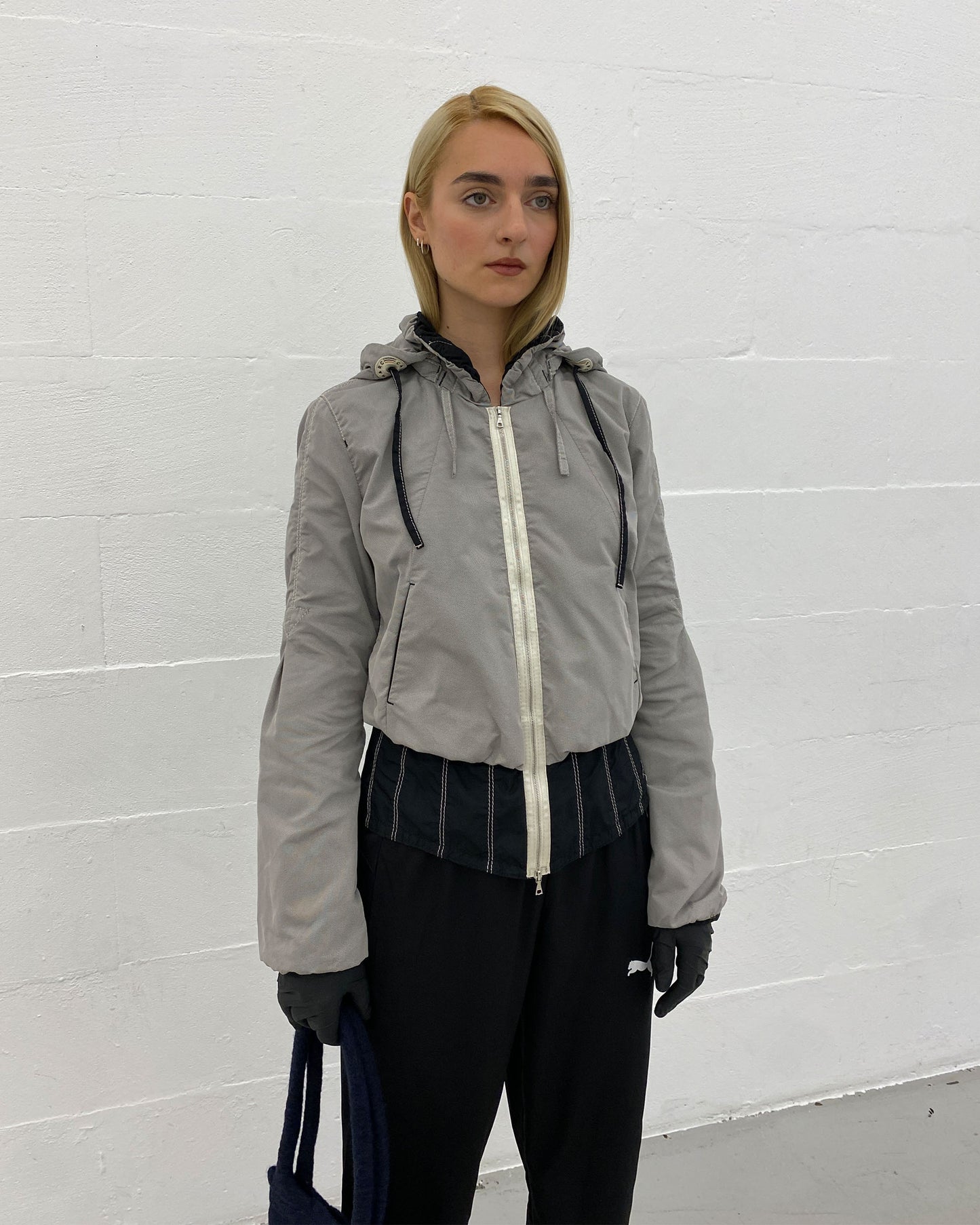 Marc Cain 2010s Hooded Sport Zip Jacket Grey