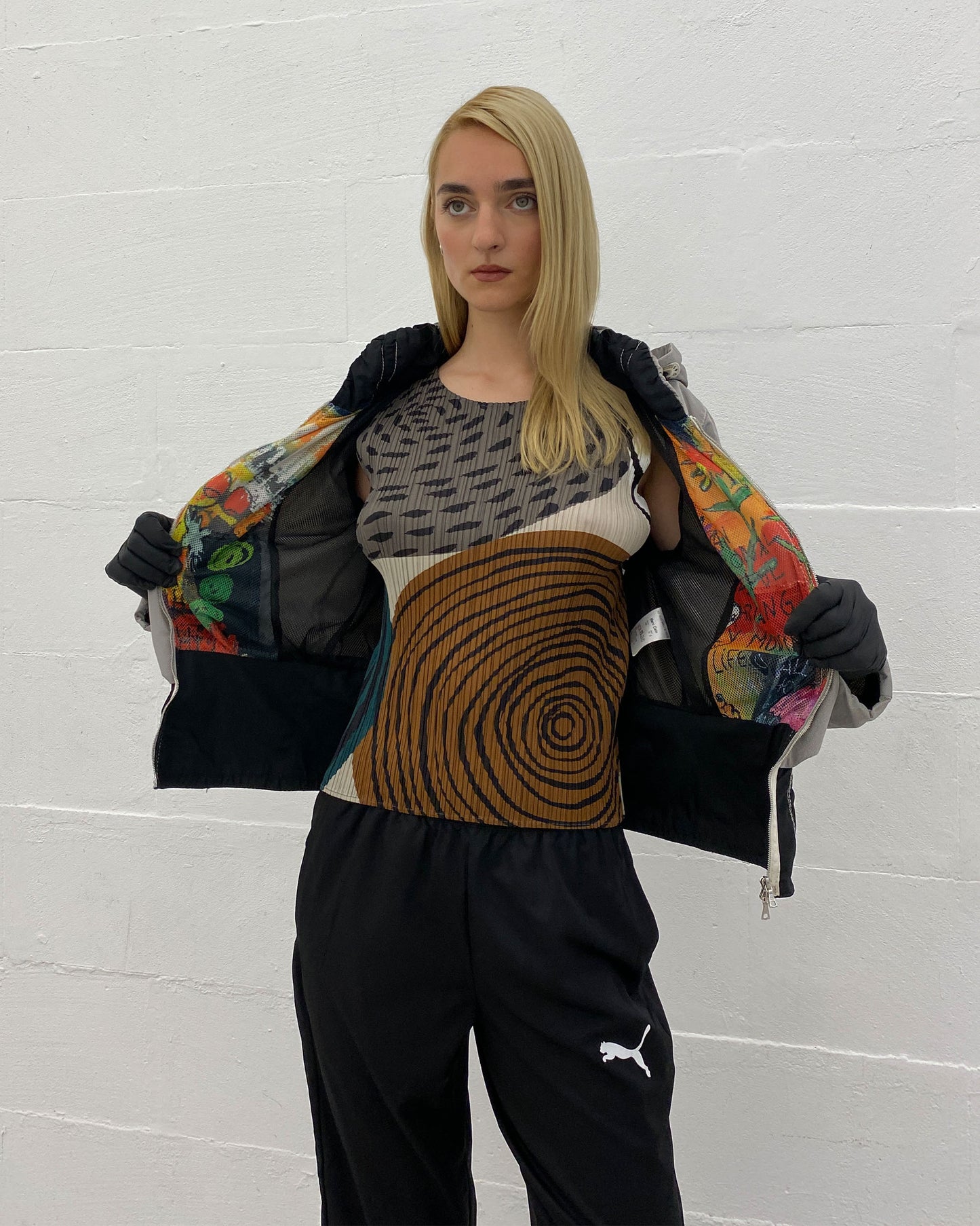 Marc Cain 2010s Hooded Sport Zip Jacket Grey