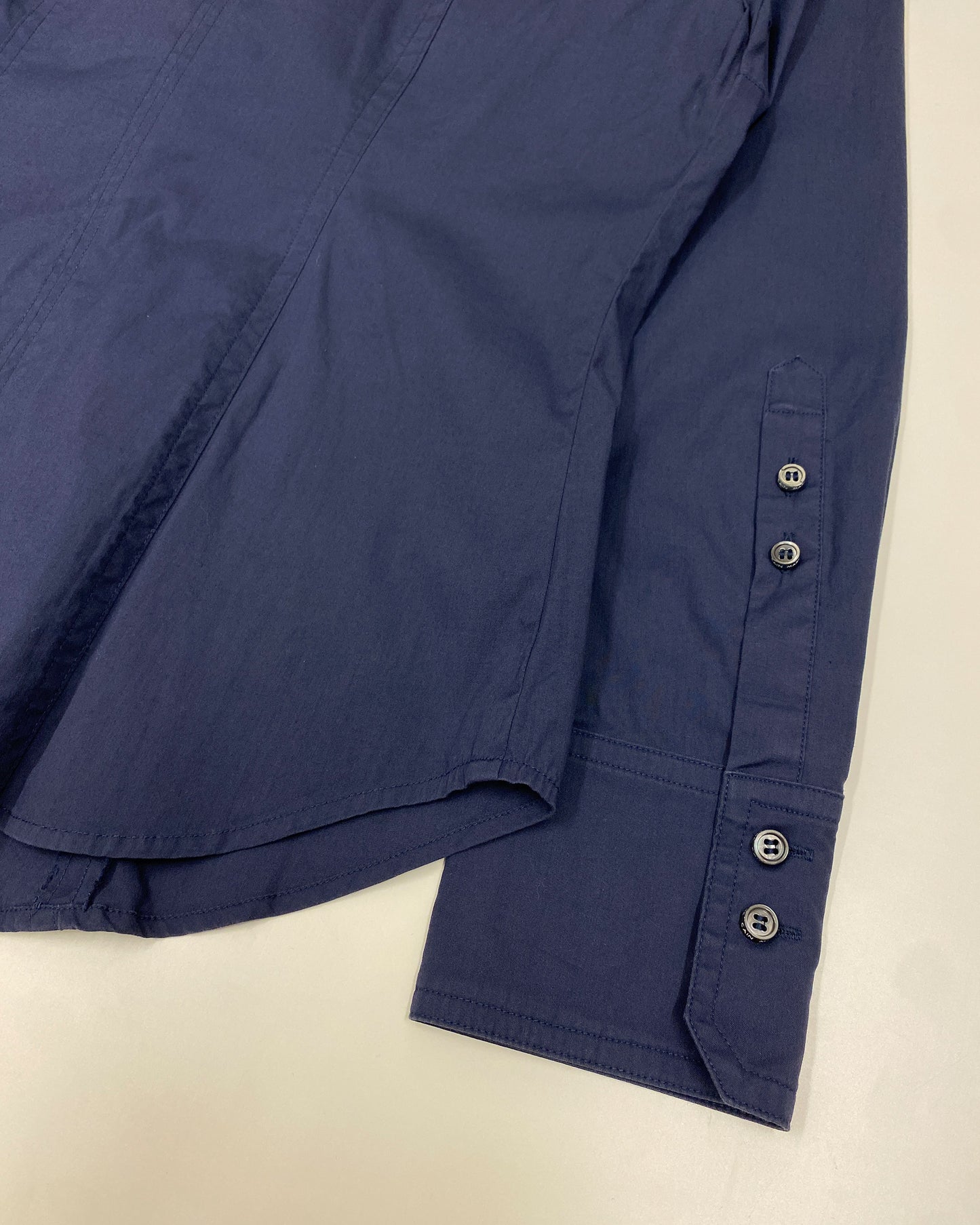 Marc Cain 2010s Detachable Ruffle Blouse Top Navy