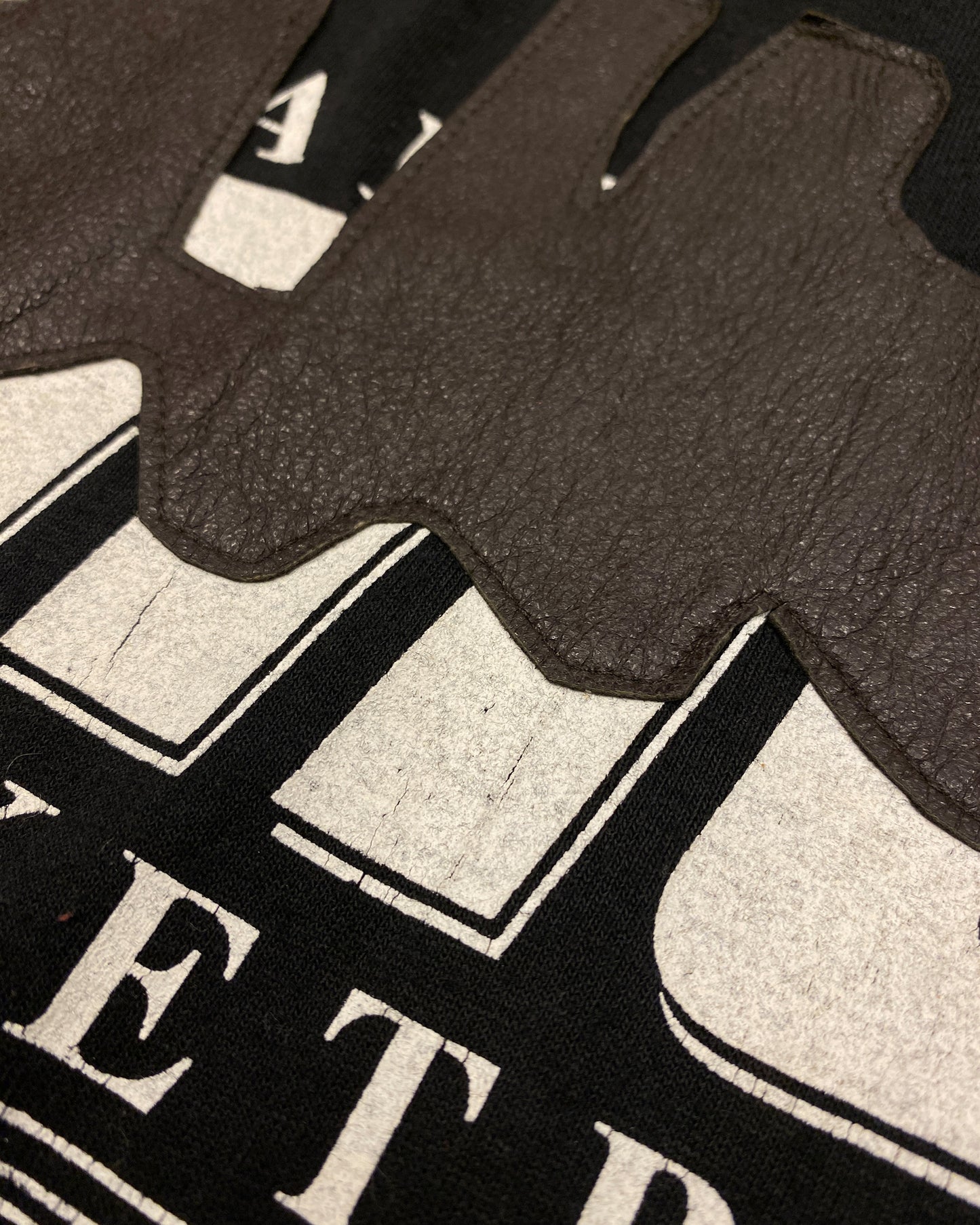 Maison Martin Margiela Line 0 10 Artisanal AW2003 Cut Off Basketball Print Leather Patchwork Tanktop T-Shirt Black