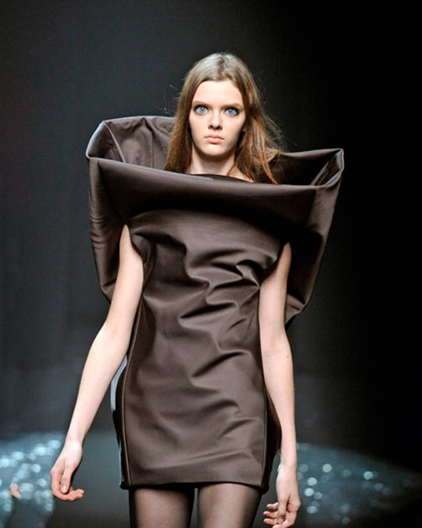 Maison Martin Margiela AW2008 White Label Runway Silk Dress Black