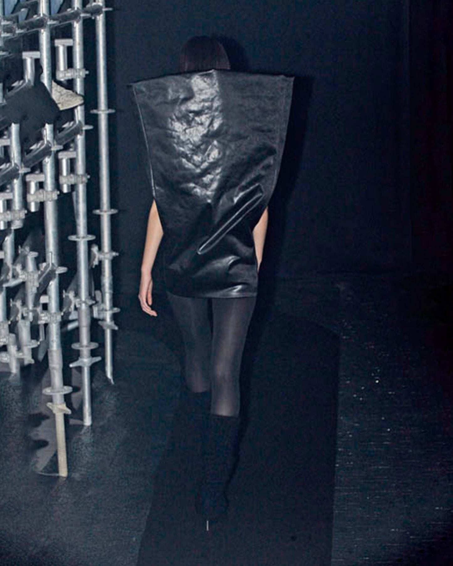 Maison Martin Margiela AW2008 White Label Runway Silk Dress Black