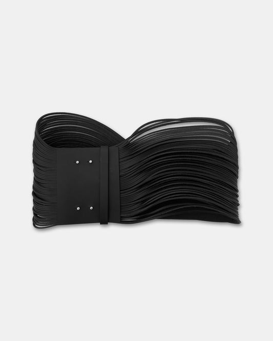 Maison Martin Margiela SS2018 Leather Fringe Big Belt Black