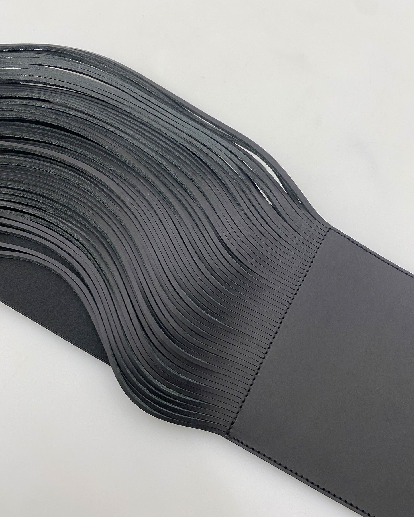 Maison Martin Margiela SS2018 Leather Fringe Big Belt Black