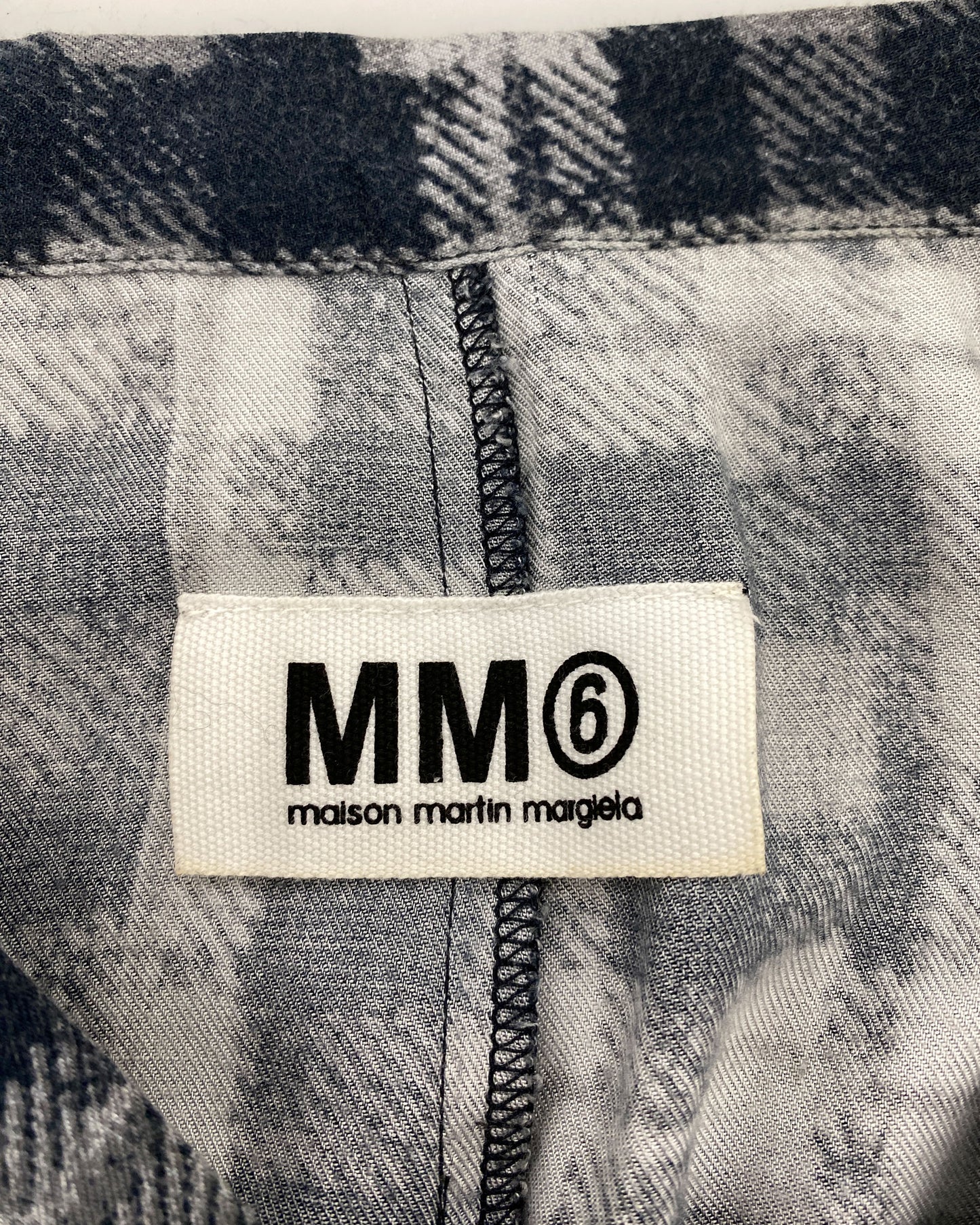 Maison Martin Margiela MM6 AW20010 Mini Button Tartan Skirt Grey