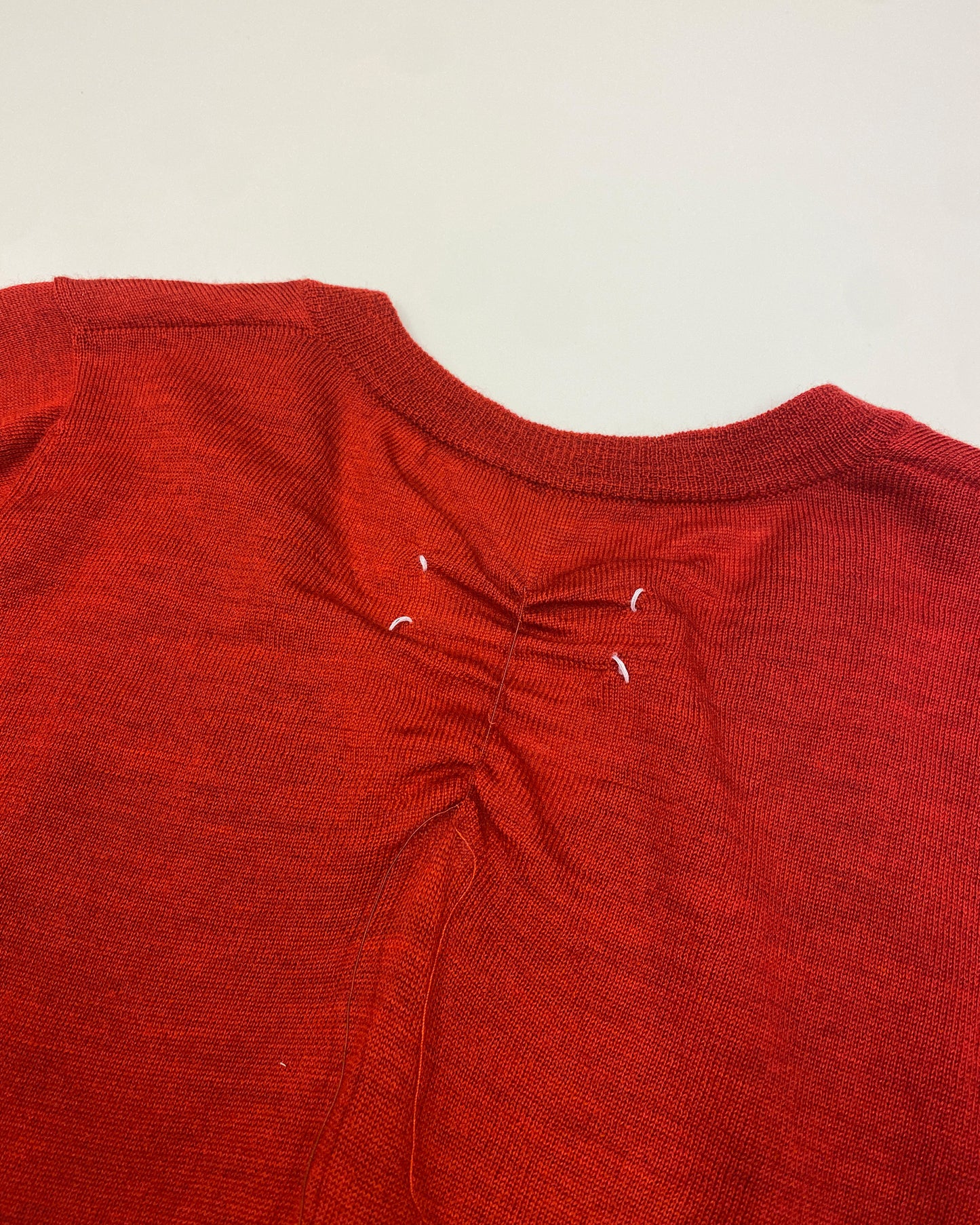 Maison Martin Margiela AW2006 White Label Elastic Thread Knit Sweater Red