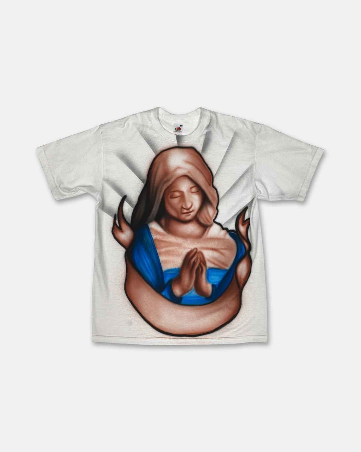 Custom 2010s Airbrush Maria Christianity T-Shirt White