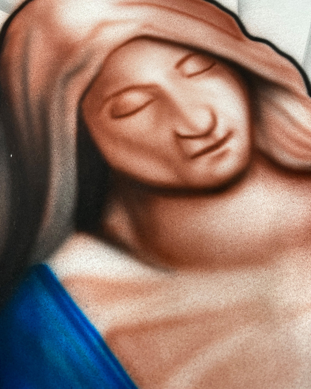 Custom 2010s Airbrush Maria Christianity T-Shirt White