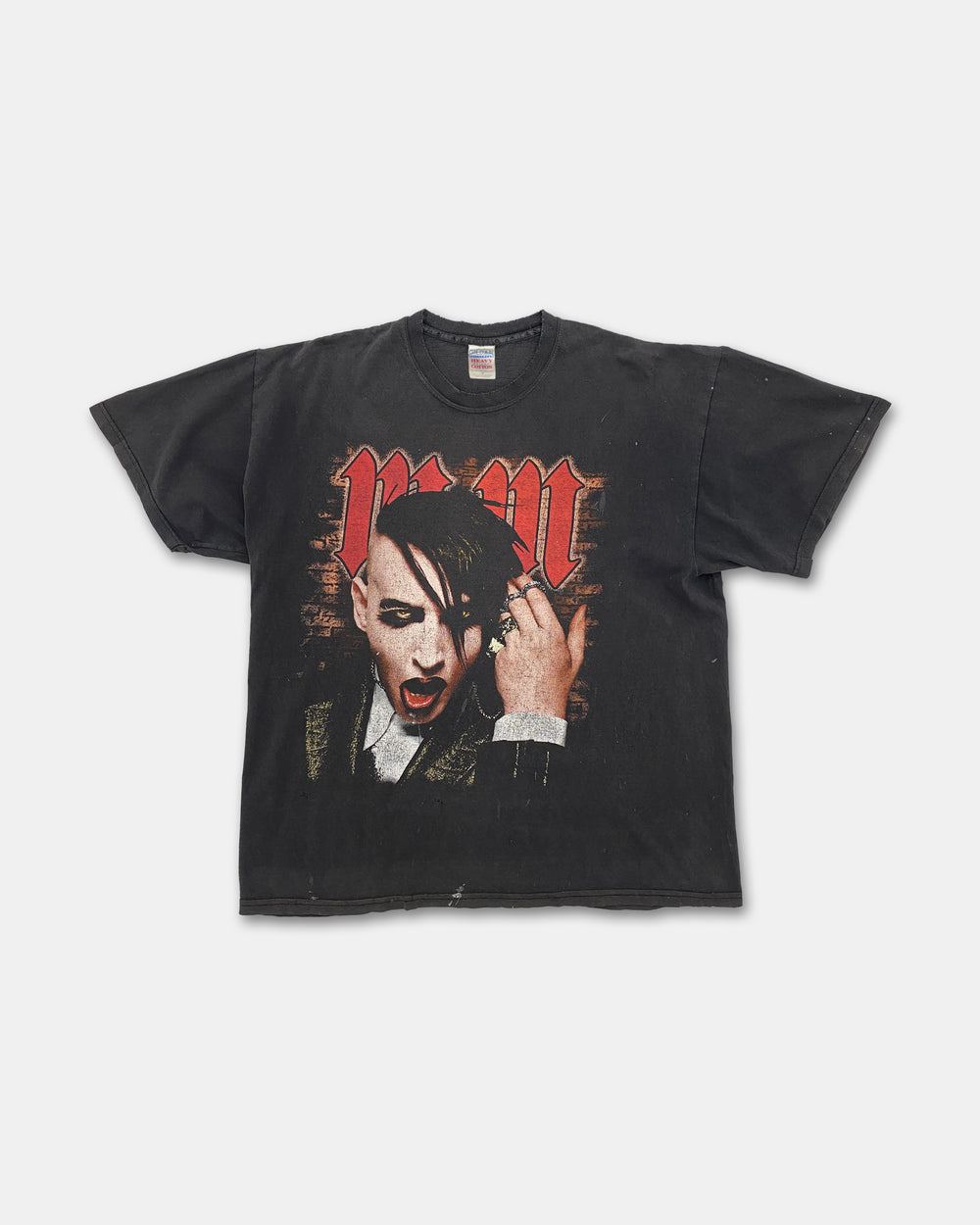 Marilyn Manson 2000er Trashed Band T-Shirt Schwarz