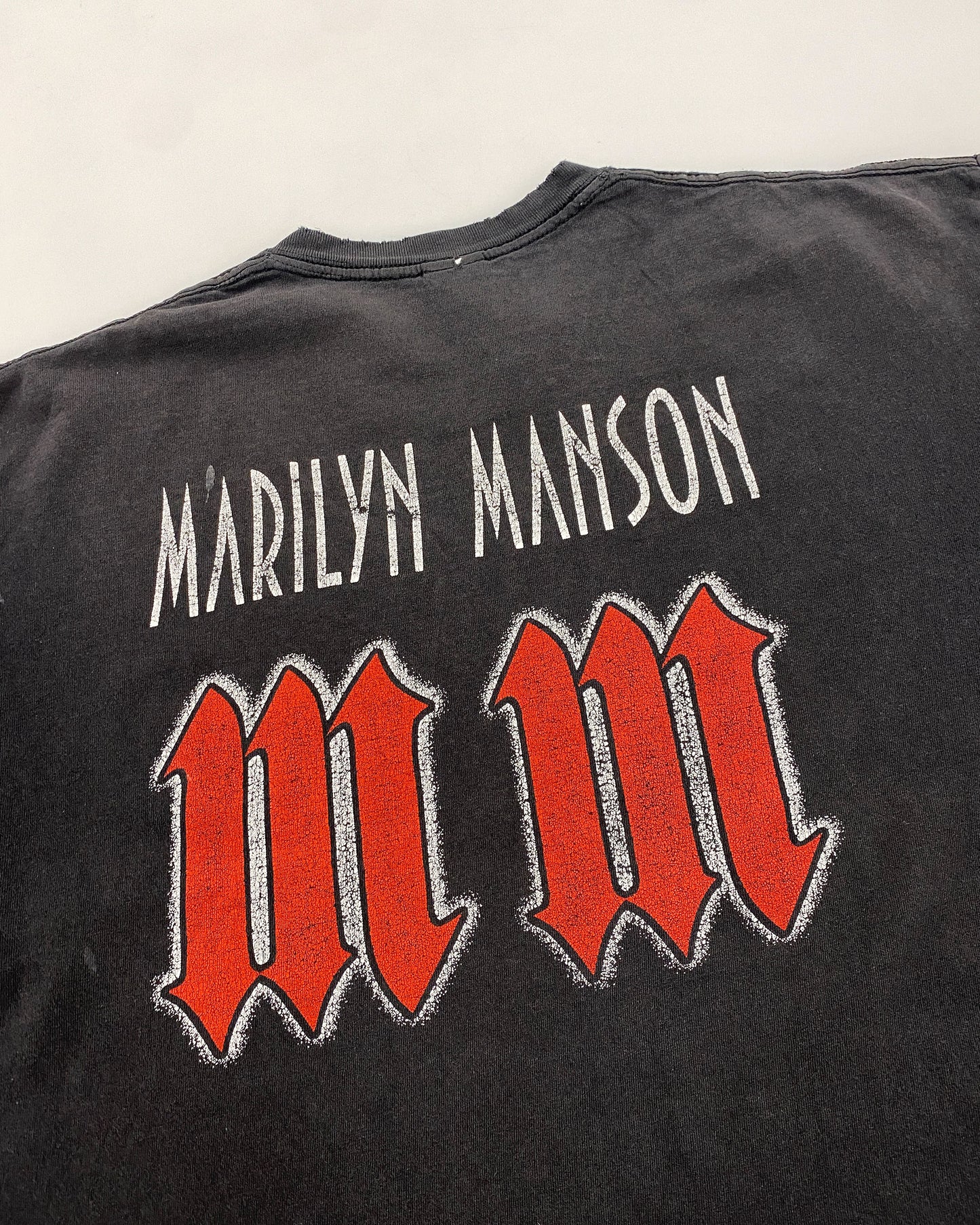 Marilyn Manson 2000er Trashed Band T-Shirt Schwarz