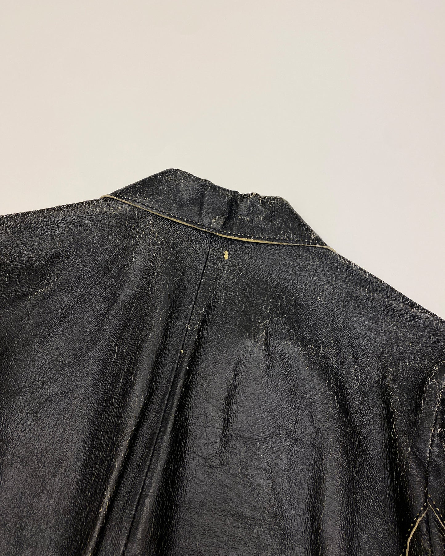 Mauritius 2010s Cracked Leather Blazer Jacket Black