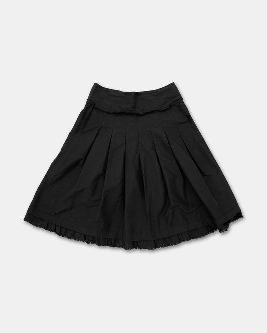 MaxMara 2010s Open Hem Silk Skirt Black