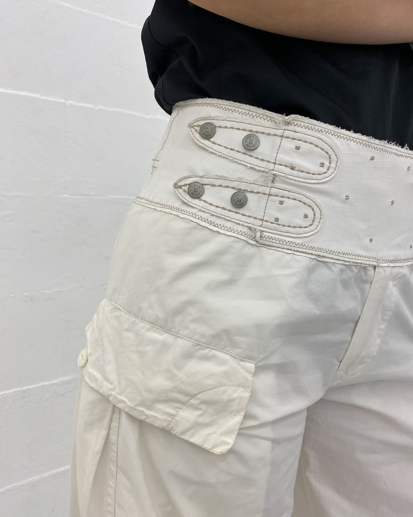 Marithé + François Girbaud 1990s Baggy Cargo Pants White