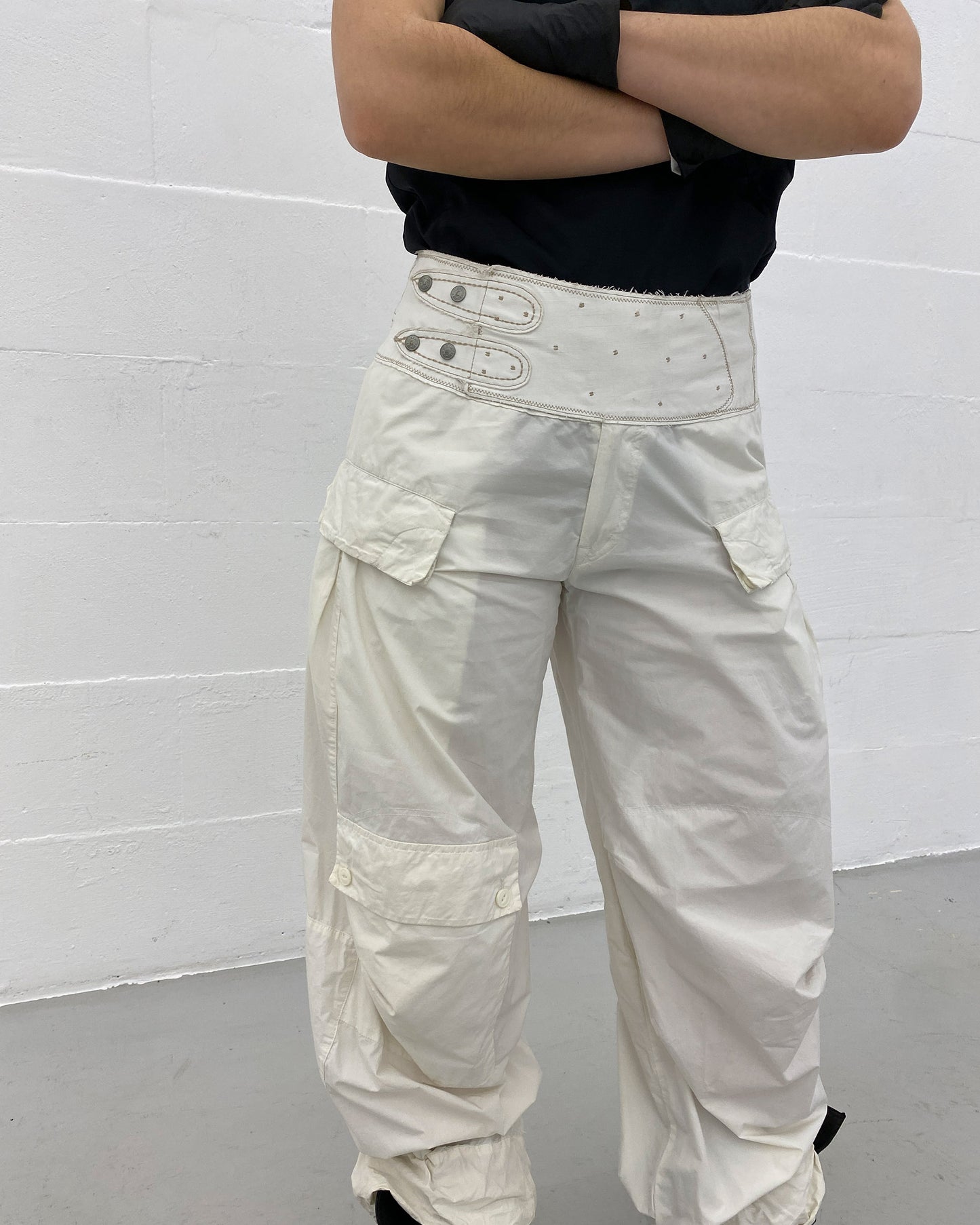 Marithé + François Girbaud 1990s Baggy Cargo Pants White