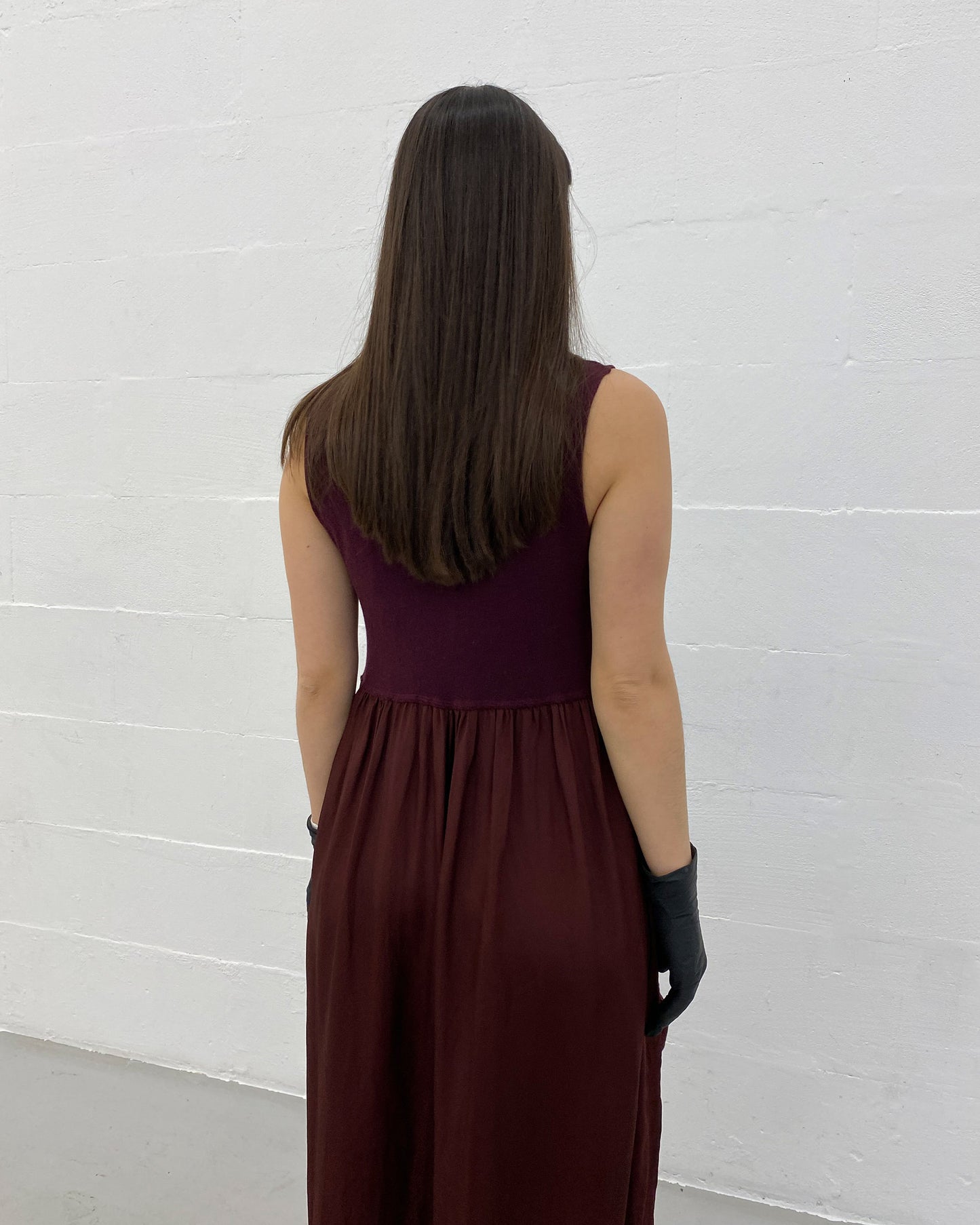 Marithé + François Girbaud 1990s Knit Nylon Tank Dress Purple