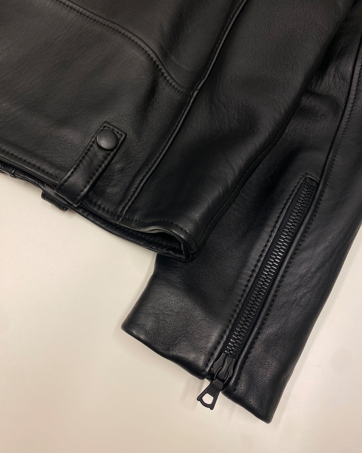 Miguel Ferriño 2020s Lambleather Riri Zip Biker Leather Jacket Black