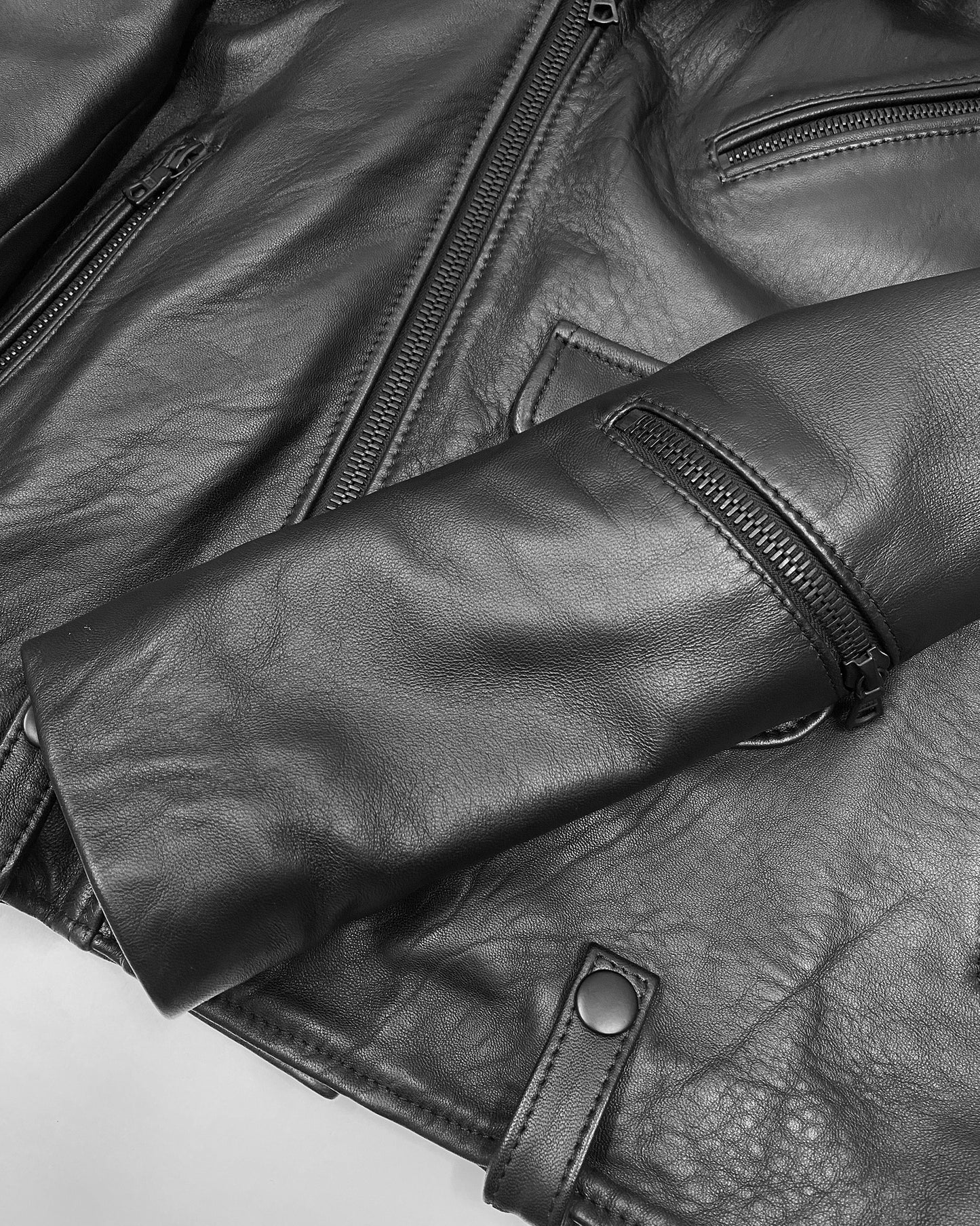 Miguel Ferriño 2020s Lambleather Riri Zip Biker Leather Jacket Black