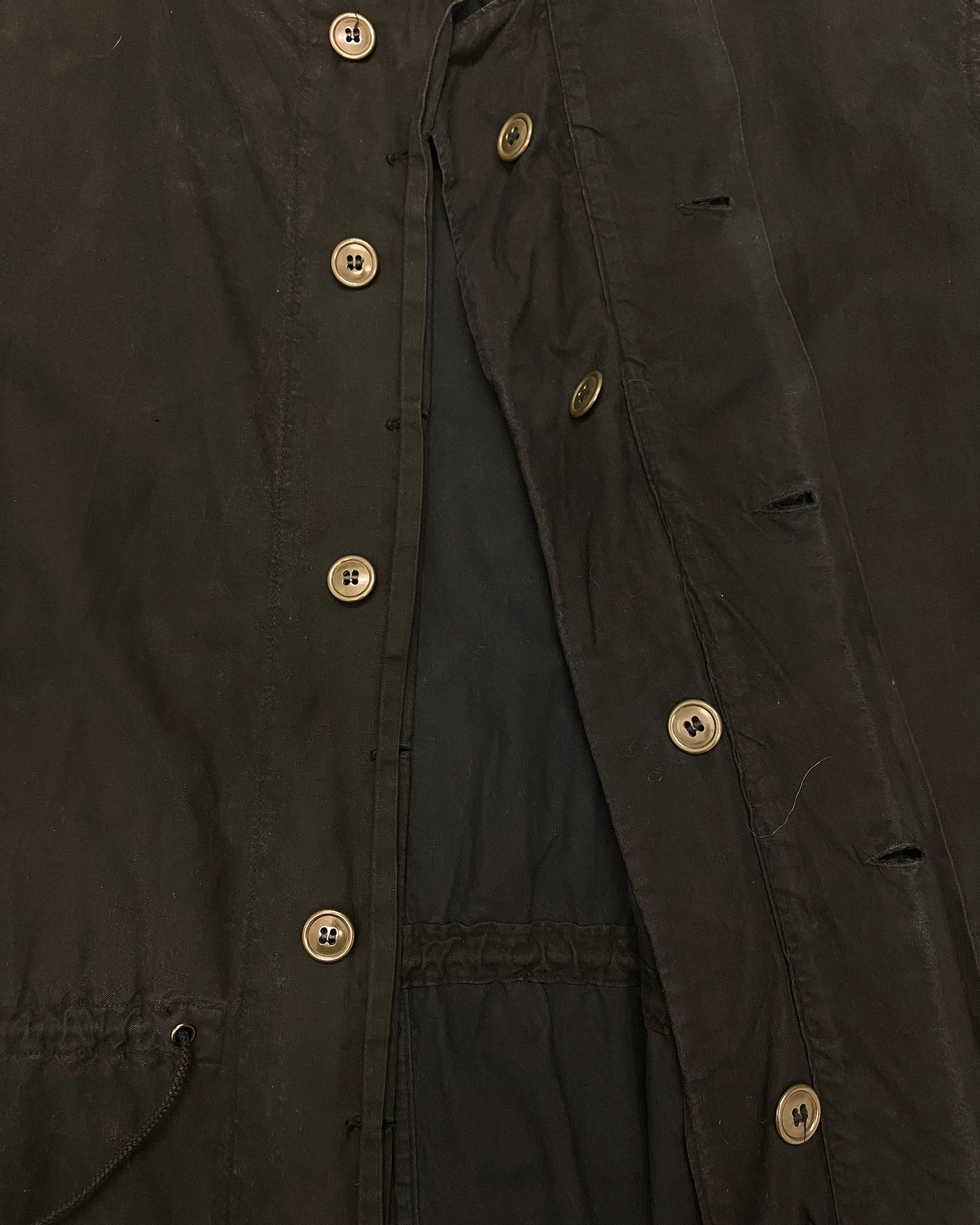Vintage 1960s Dyed US Army Fishtail Coat Black
