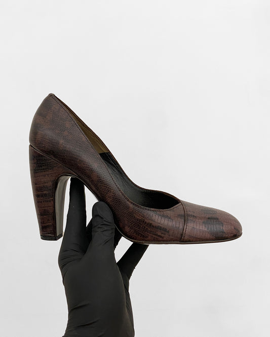 Miu Miu AW2000 Leather Heels Purple