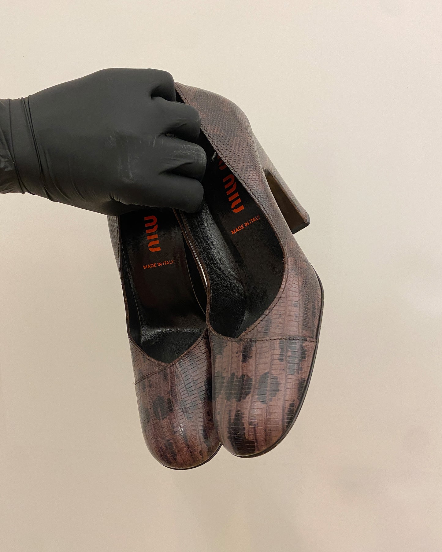 Miu Miu AW2000 Leather Heels Purple