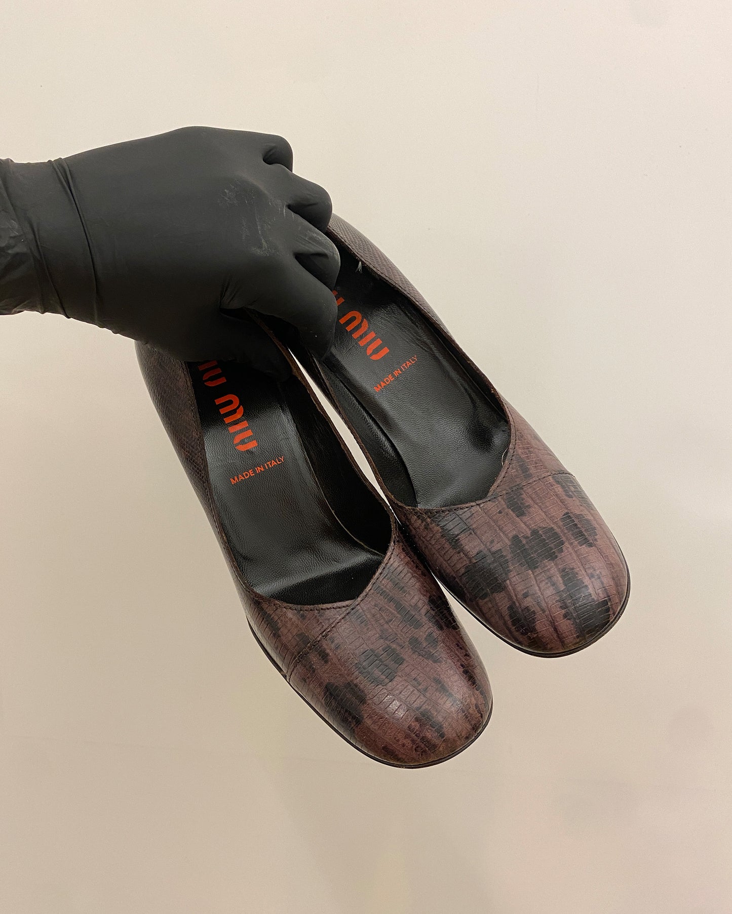 Miu Miu AW2000 Leather Heels Purple