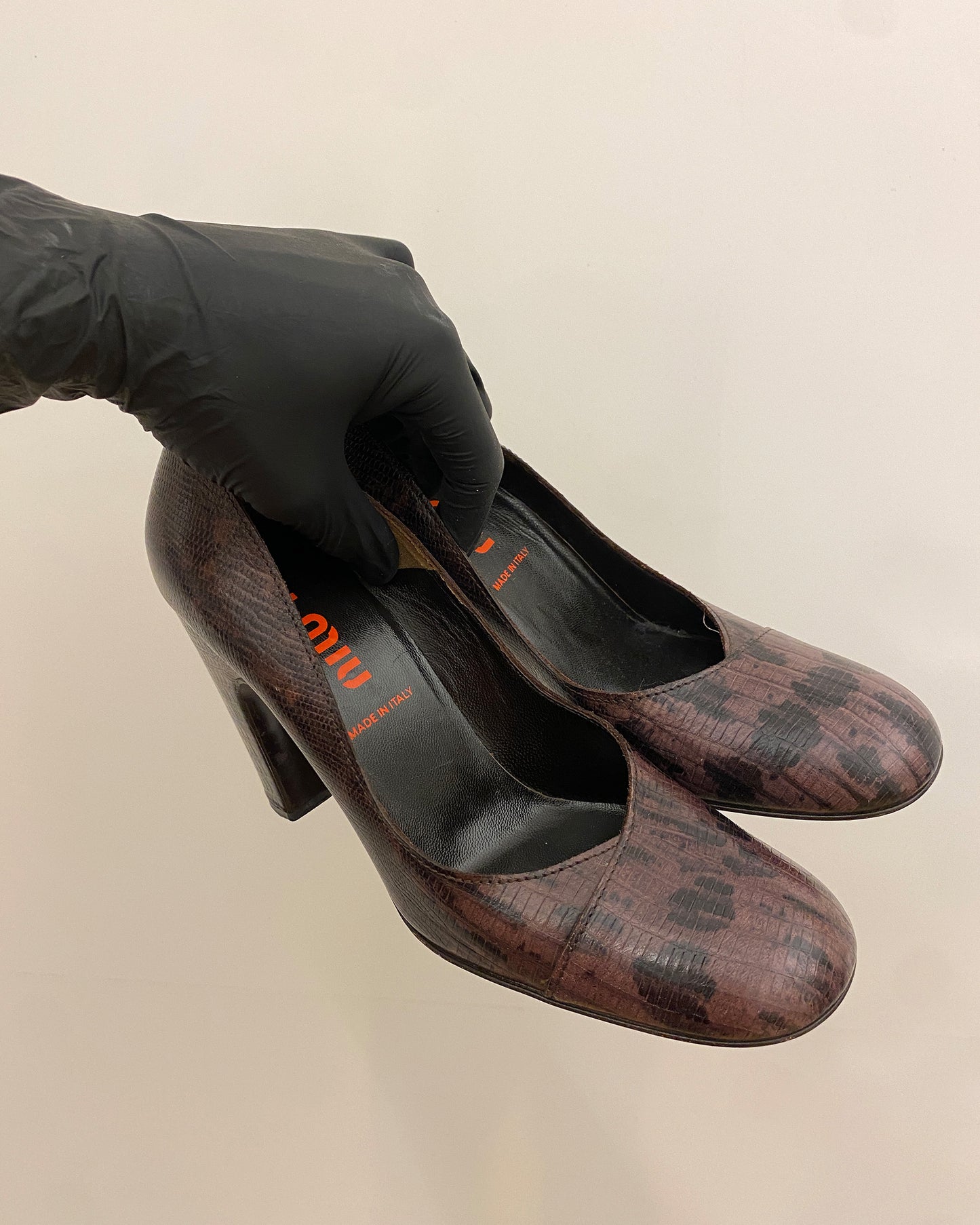 Miu Miu AW2000 Leather Heels Purple