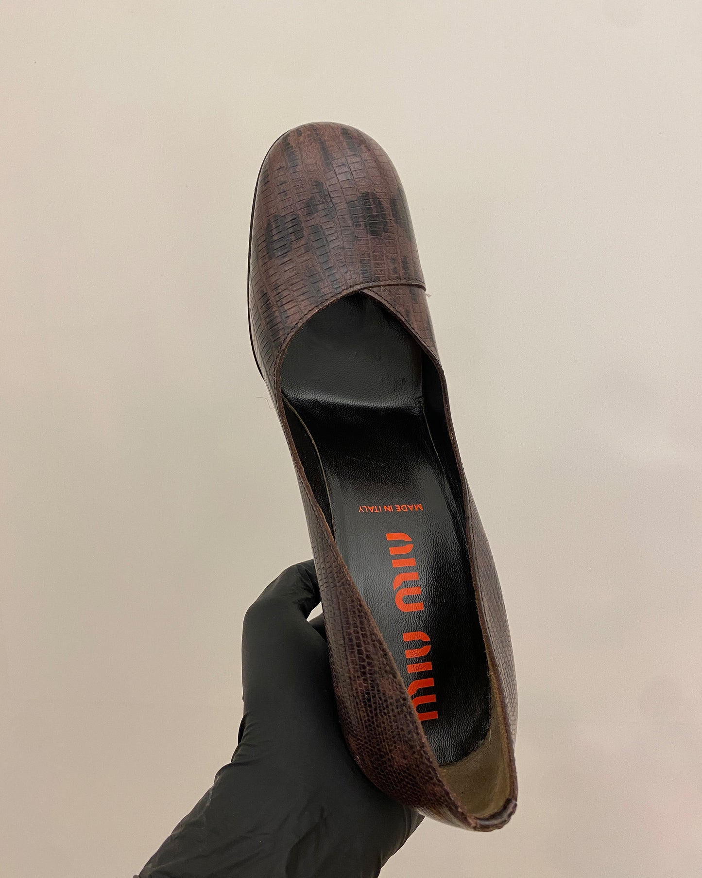 Miu Miu AW2000 Leather Heels Purple