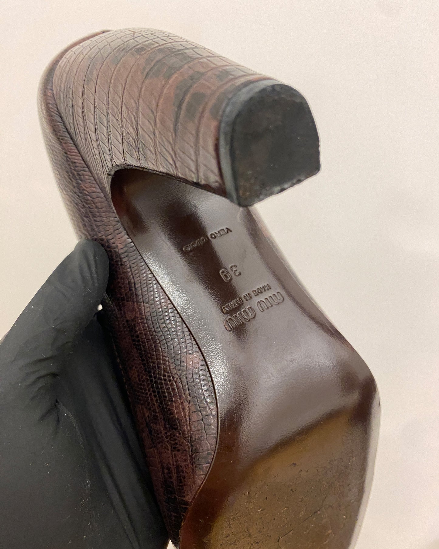 Miu Miu AW2000 Leather Heels Purple