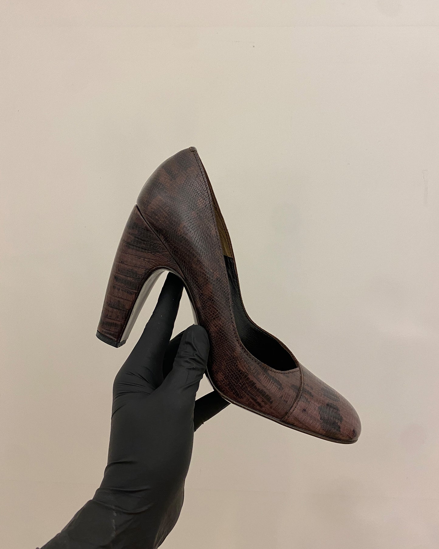 Miu Miu AW2000 Leather Heels Purple