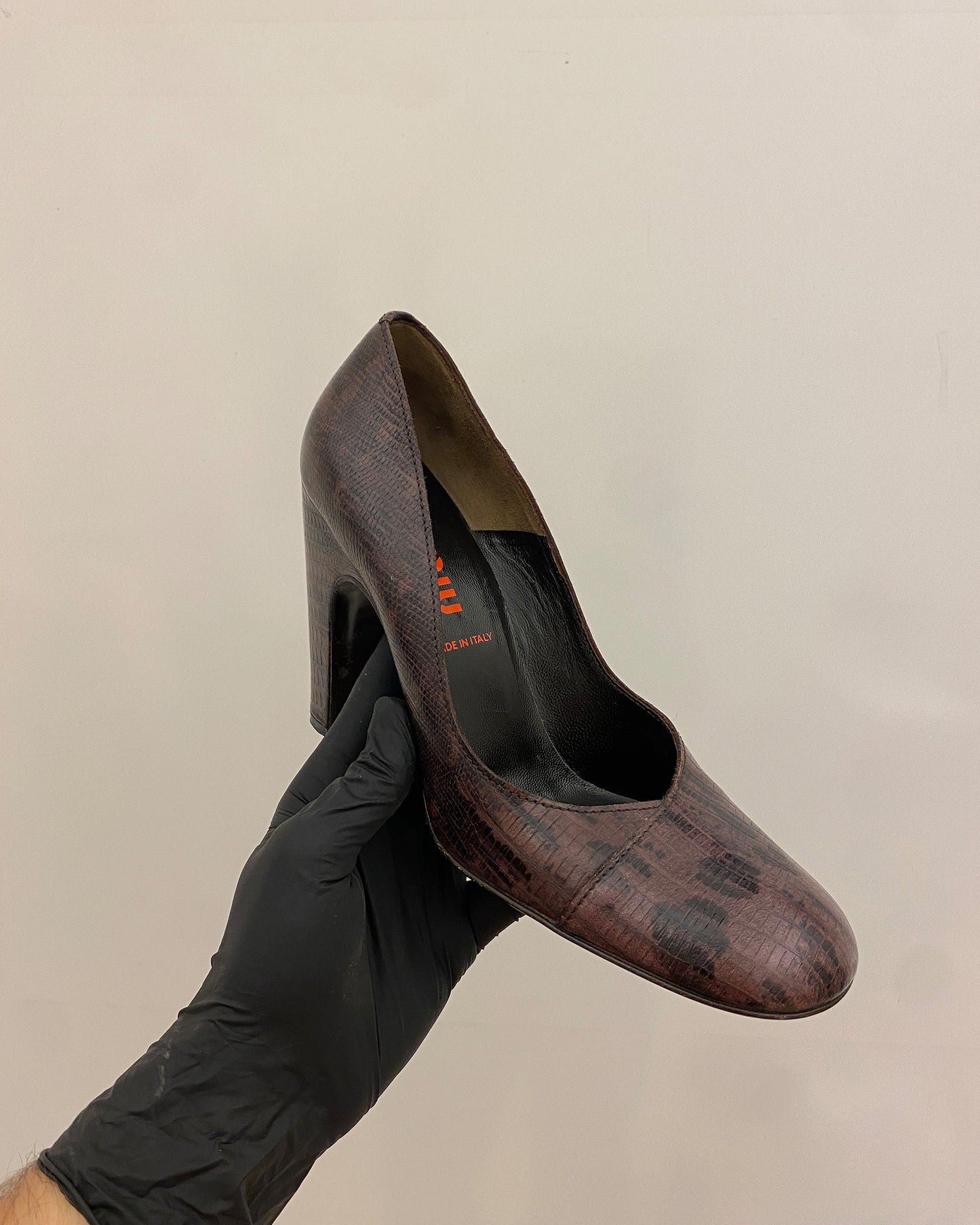 Miu Miu AW2000 Leather Heels Purple