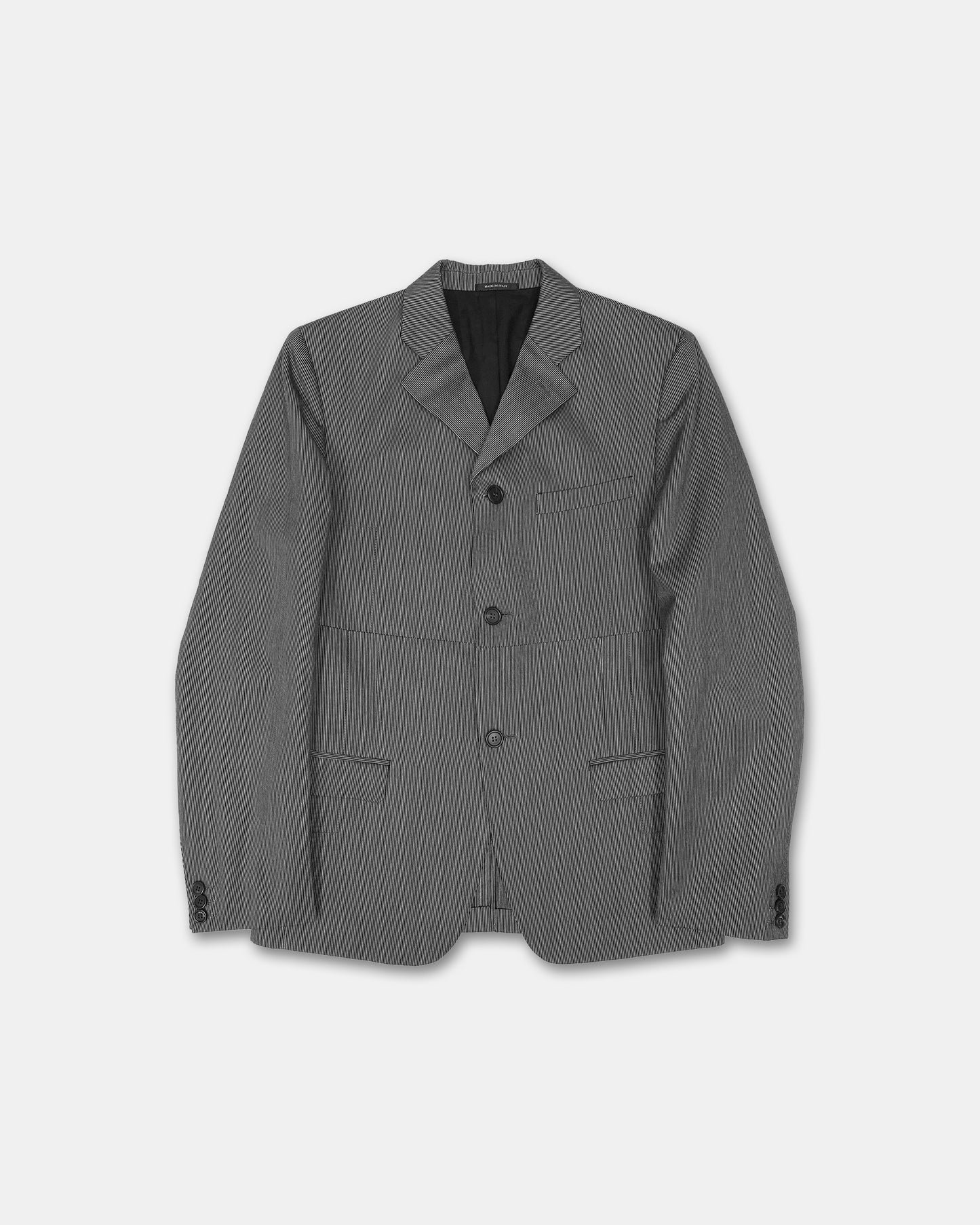 Miu Miu SS2006 Striped Paper Blazer Jacket Grey