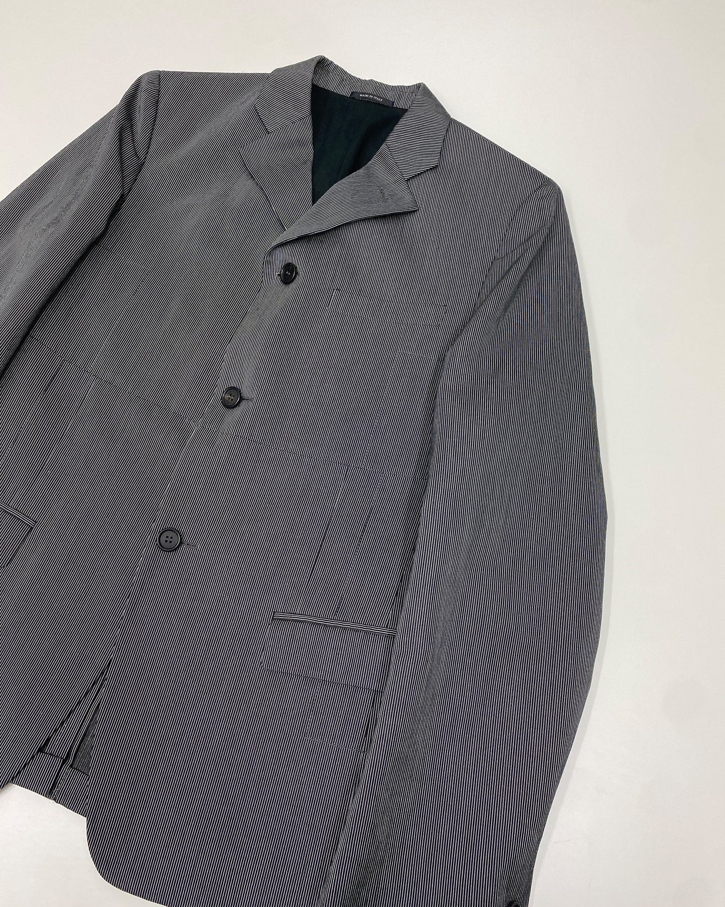 Miu Miu SS2006 Striped Paper Blazer Jacket Grey