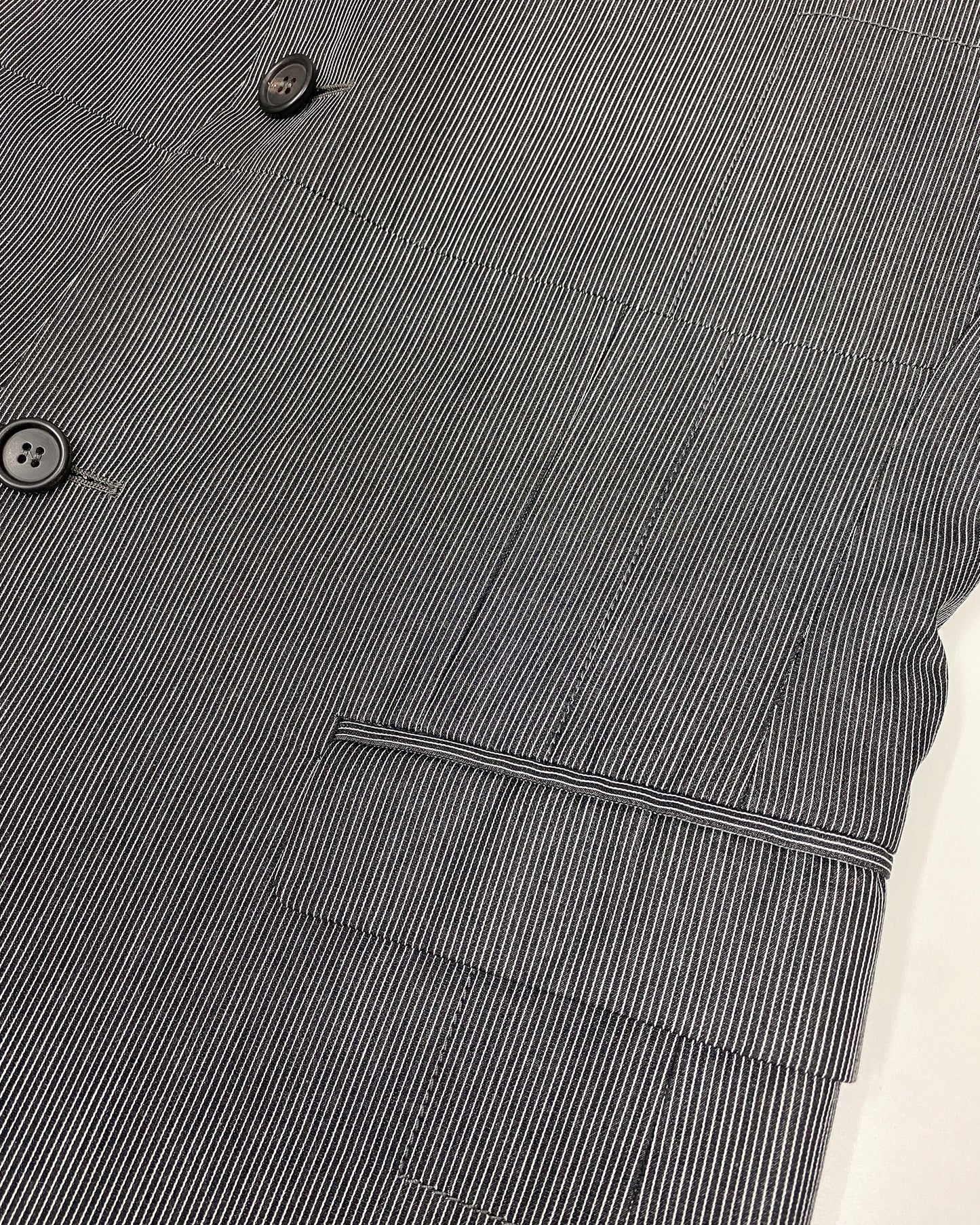 Miu Miu SS2006 Striped Paper Blazer Jacket Grey