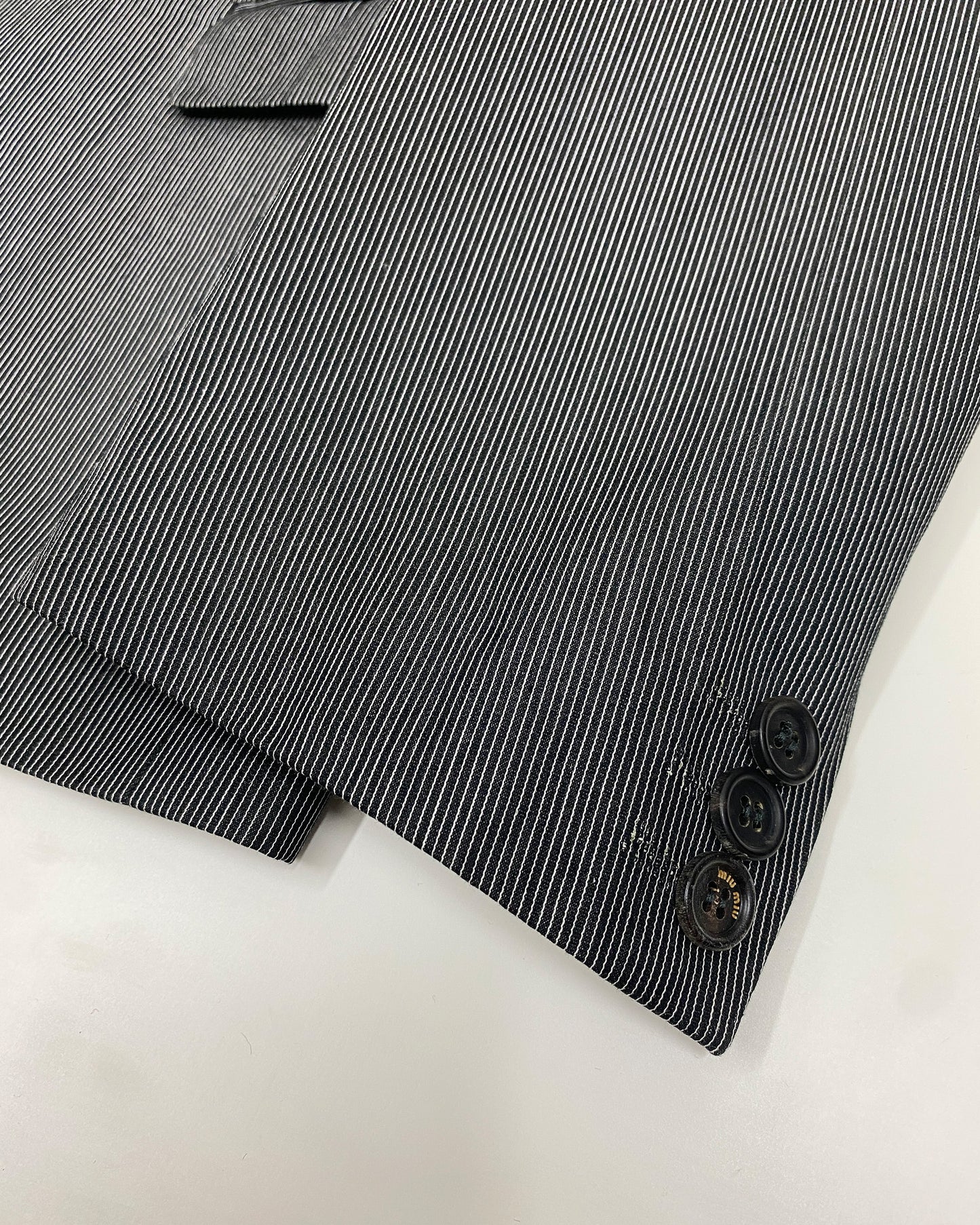 Miu Miu SS2006 Striped Paper Blazer Jacket Grey