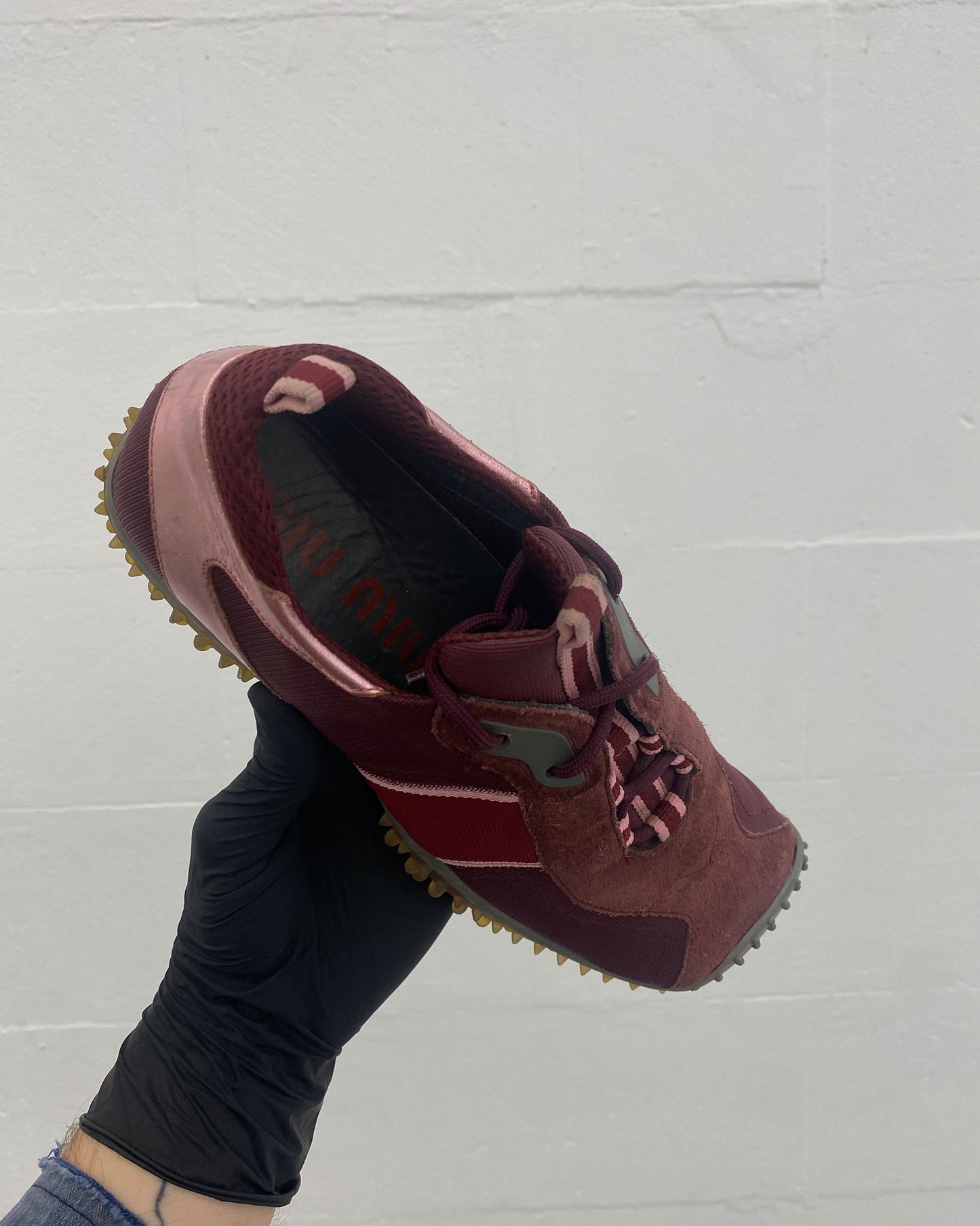 Miu Miu AW1999 Suede Textile Bubblesole Sneaker Purple
