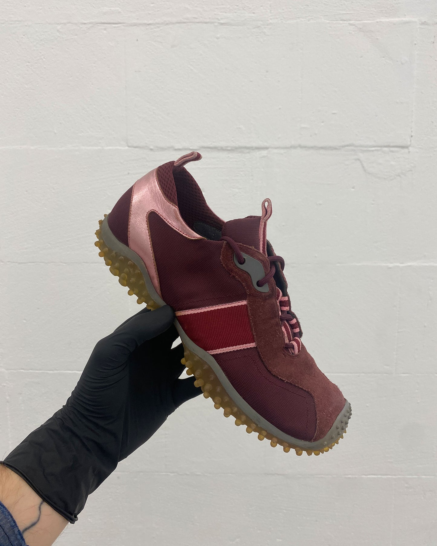 Miu Miu AW1999 Suede Textile Bubblesole Sneaker Purple