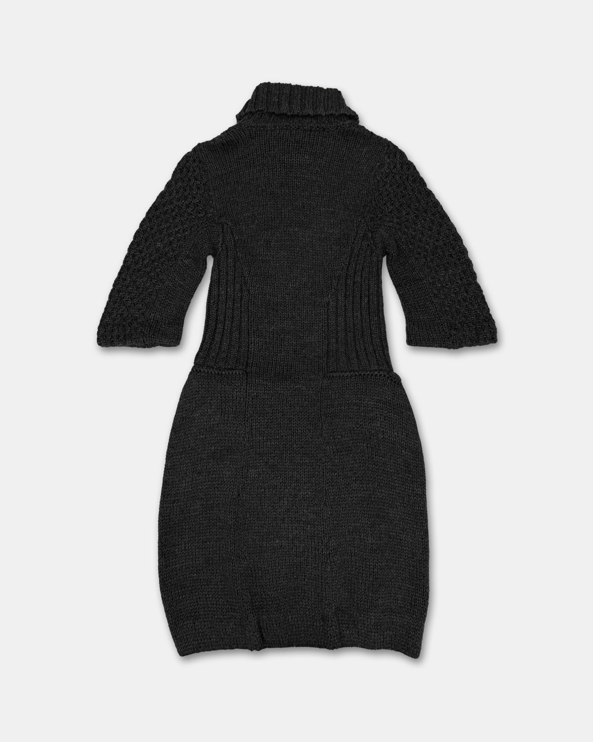 Miu Miu FW2008 Turtleneck Knit Wool Dress Dark Grey