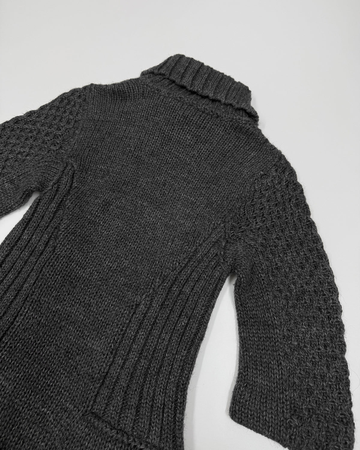 Miu Miu FW2008 Turtleneck Knit Wool Dress Dark Grey
