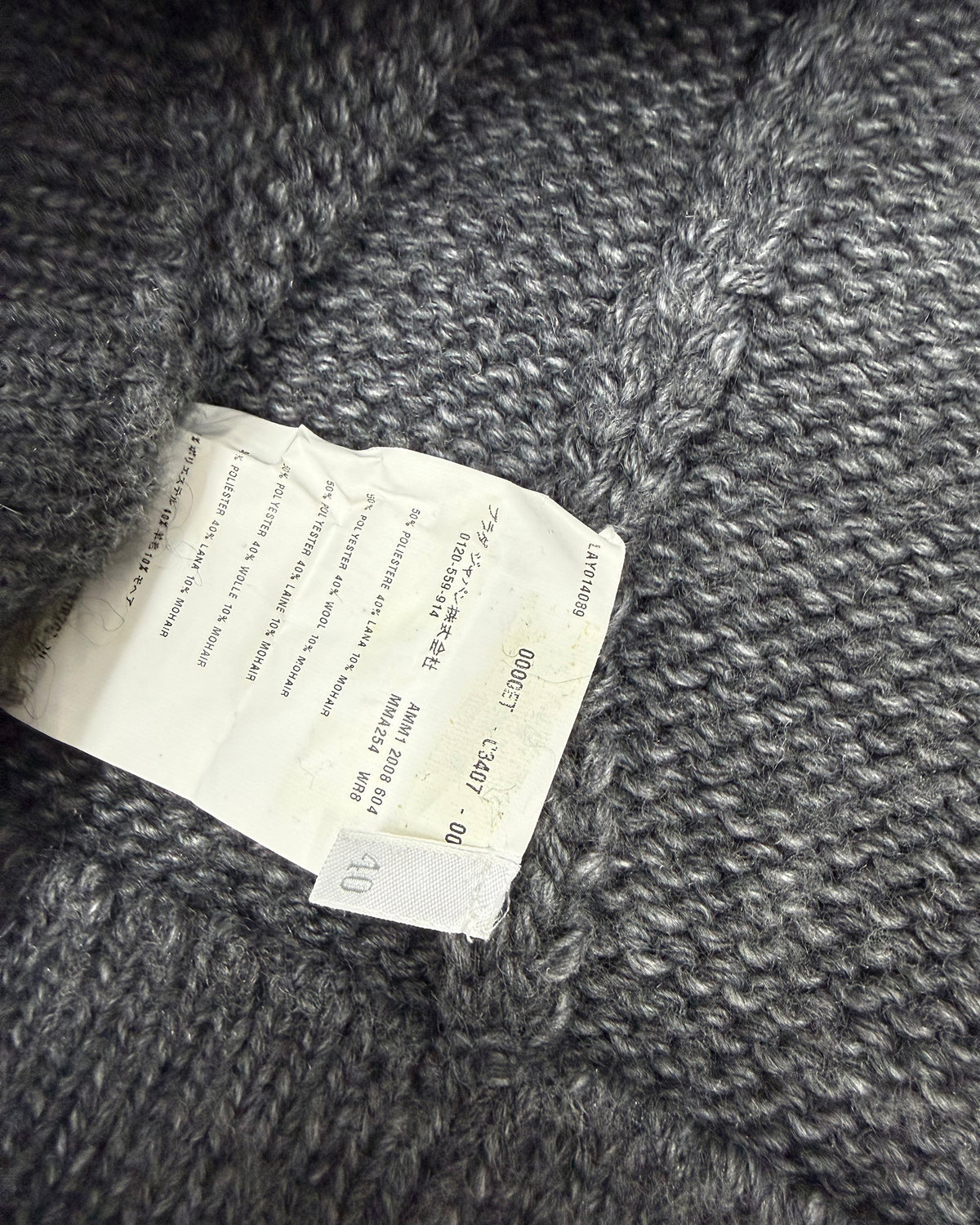 Miu Miu FW2008 Turtleneck Knit Wool Dress Dark Grey