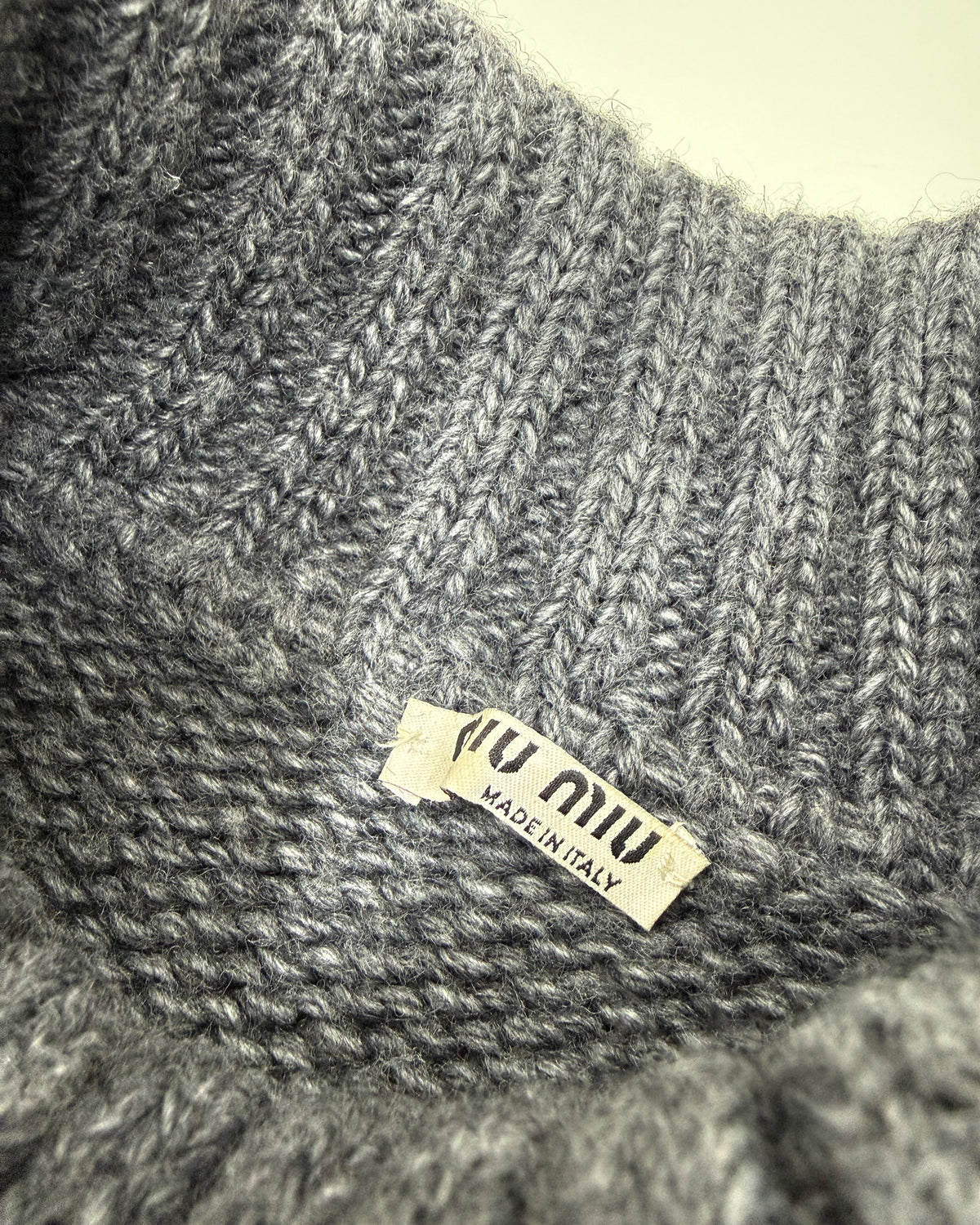 Miu Miu FW2008 Turtleneck Knit Wool Dress Dark Grey