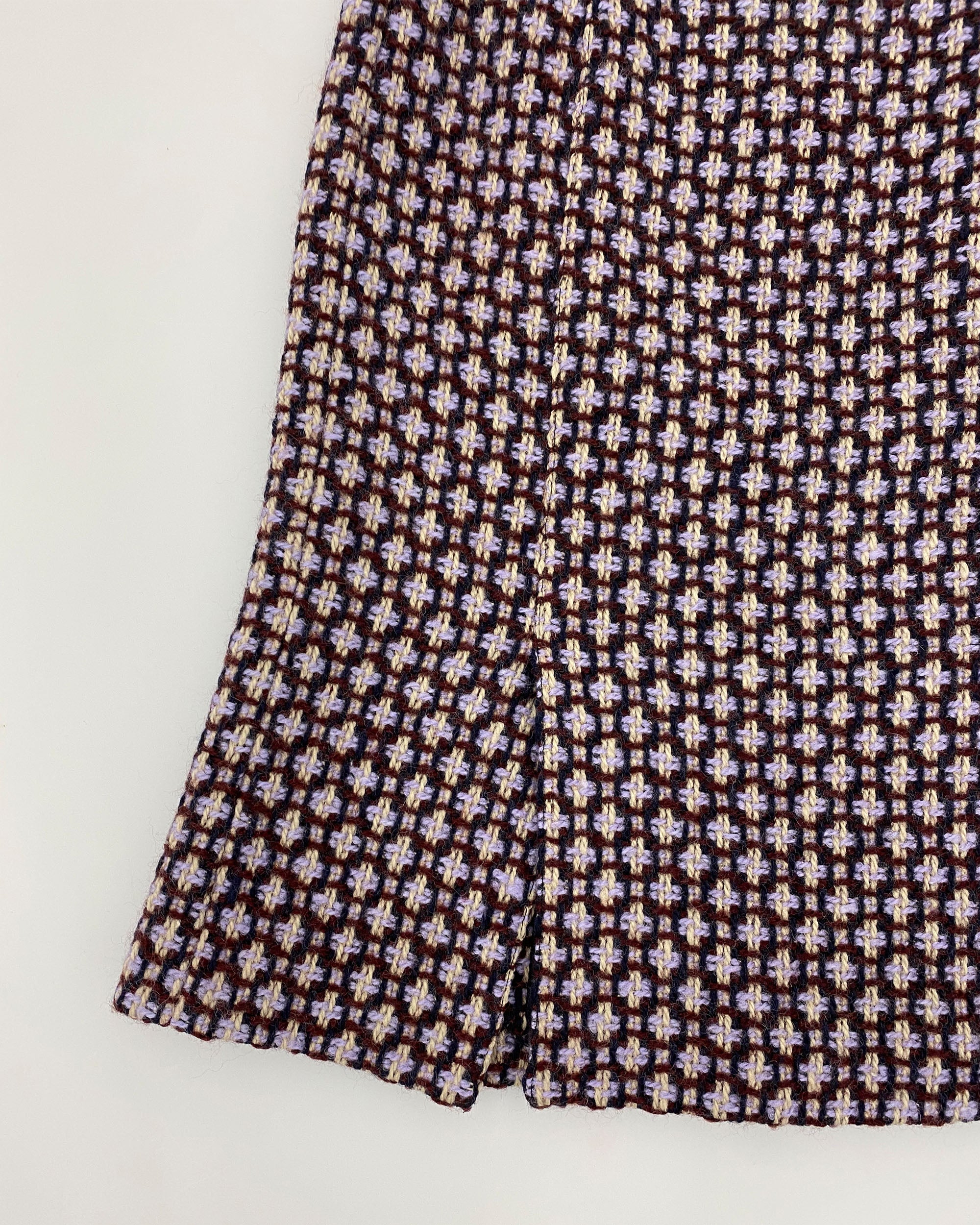 Miu Miu SS2000 Wool Checkered Top and Skirt Set Purple – Knud Peters