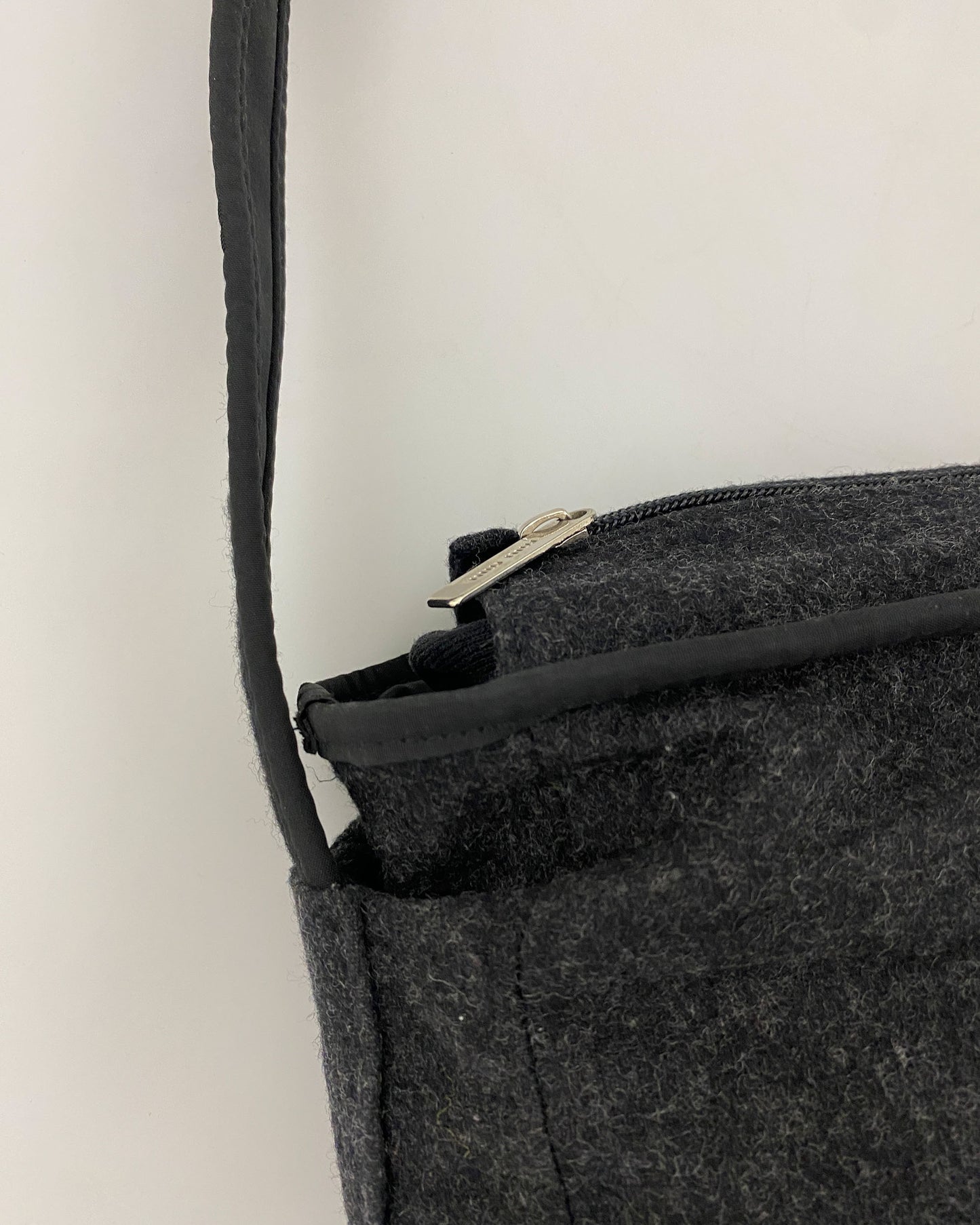 Miu Miu 1990s Sample Wool Shoulder Bag Grey
