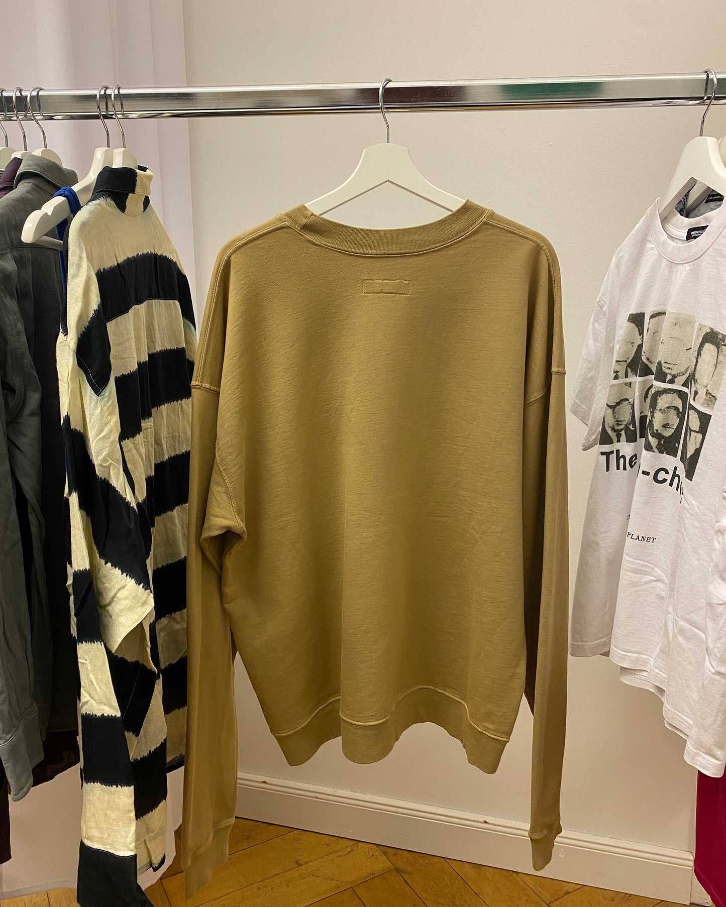 Monitaly 2020s Oversized French Terry Crewneck Beige