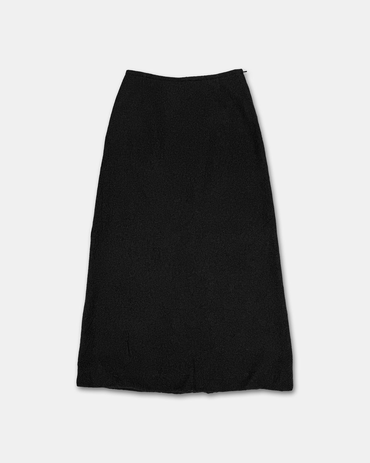 Vintage 2000s Structured Wool Maxi Skirt Dark Grey