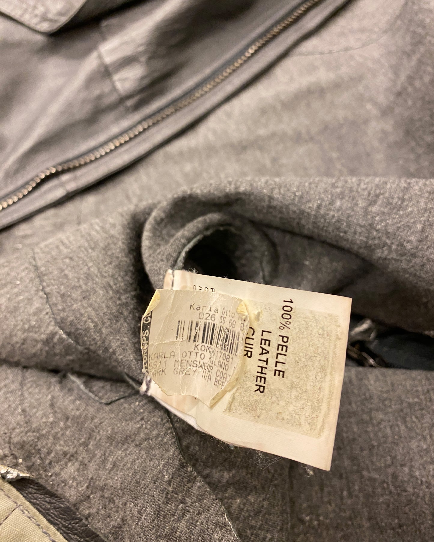 Neil Barrett SS2011 2in1 Hooded Double Zip Thin Leather Coat Grey