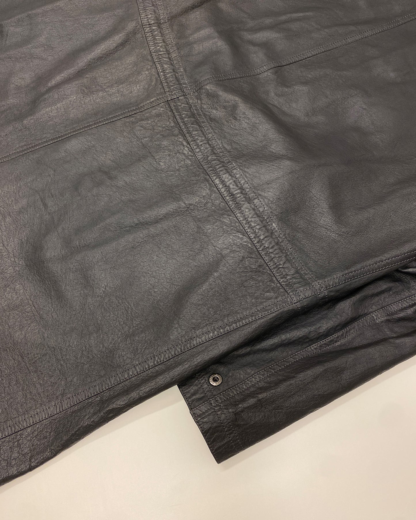 Neil Barrett SS2011 2in1 Hooded Double Zip Thin Leather Coat Grey