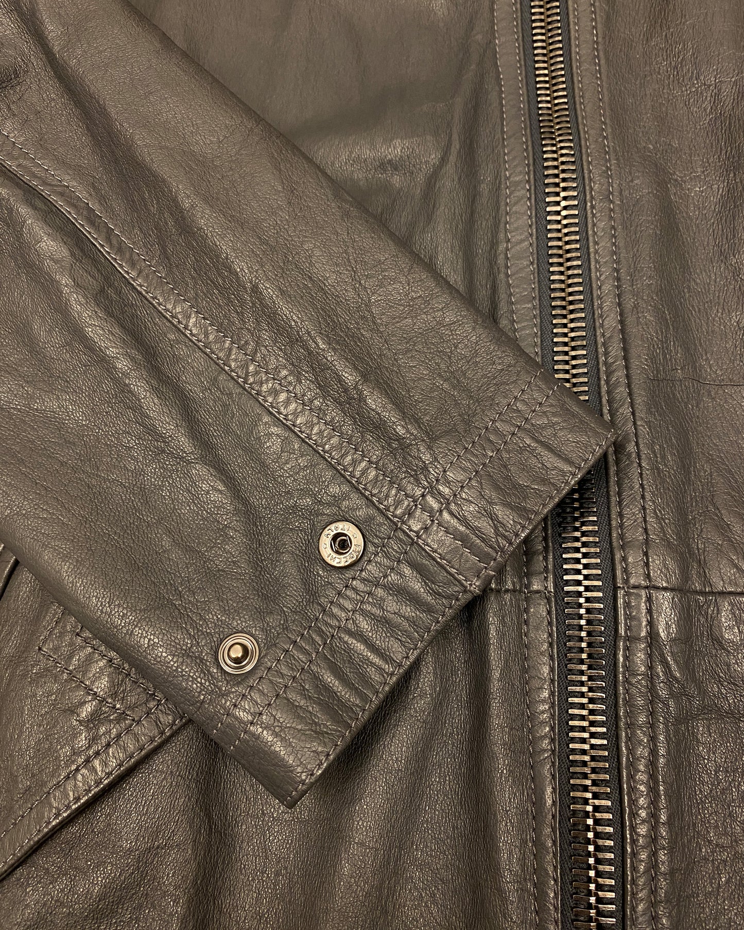 Neil Barrett SS2011 2in1 Hooded Double Zip Thin Leather Coat Grey