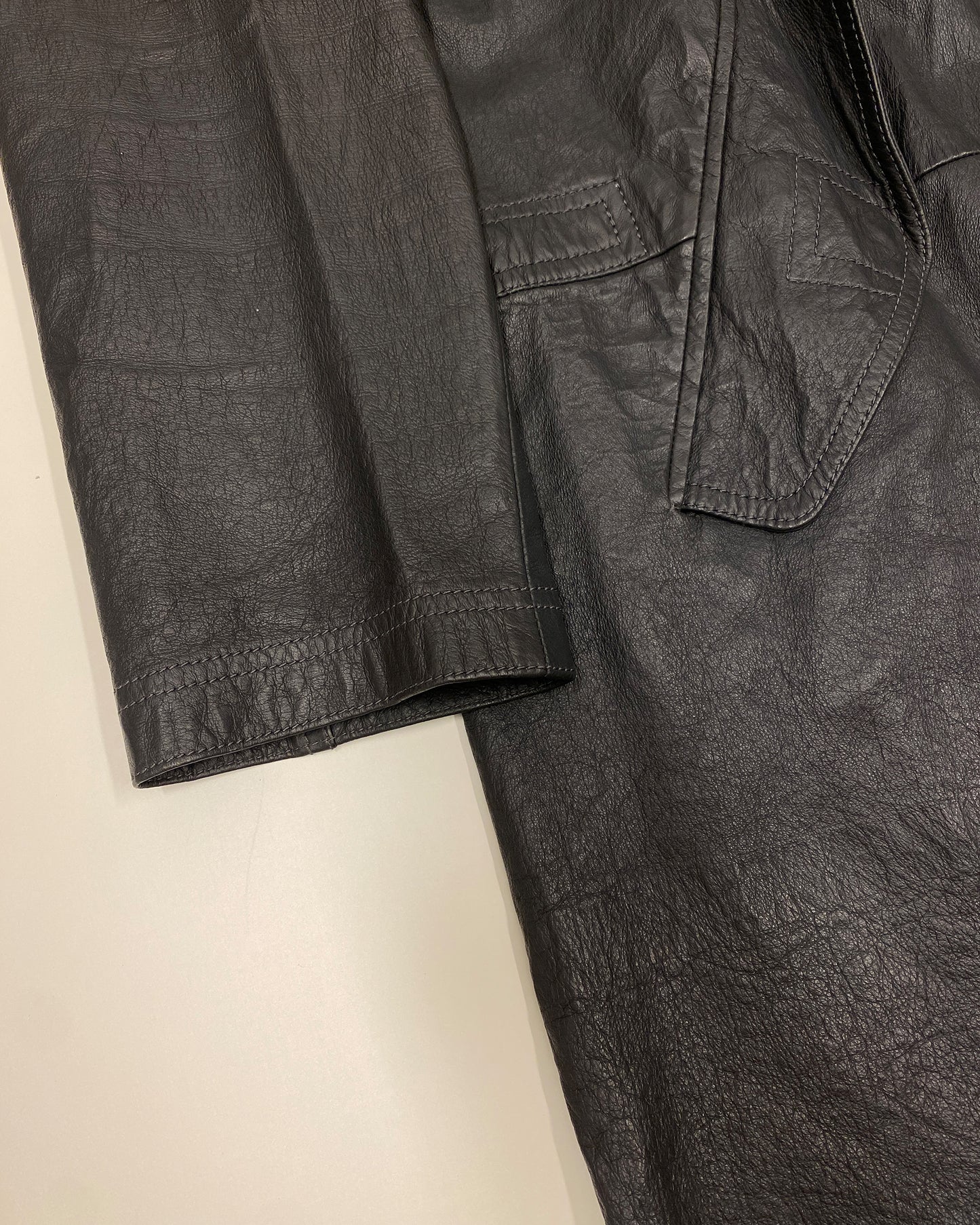 Neil Barrett SS2011 2in1 Hooded Double Zip Thin Leather Coat Grey