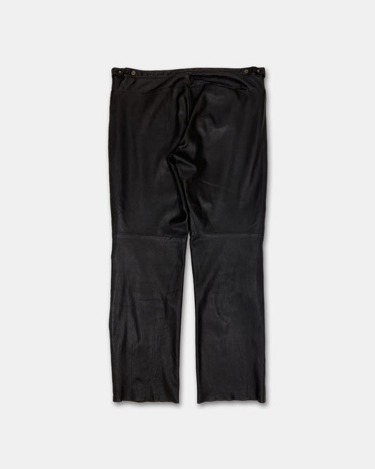 Neil Barrett 2000s Soft Leather Pants Dark Brown Black
