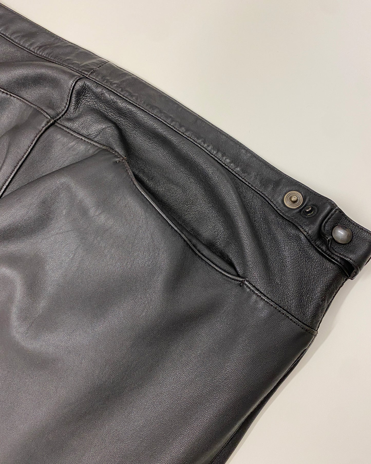 Neil Barrett 2000s Soft Leather Pants Dark Brown Black